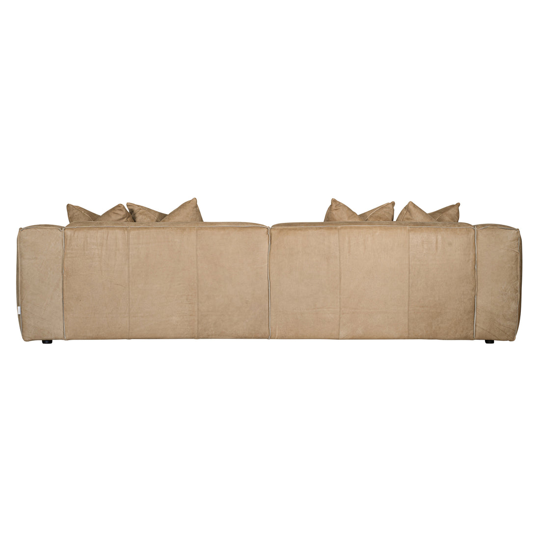 Malta Four Seater Leather Sofa | Cashew