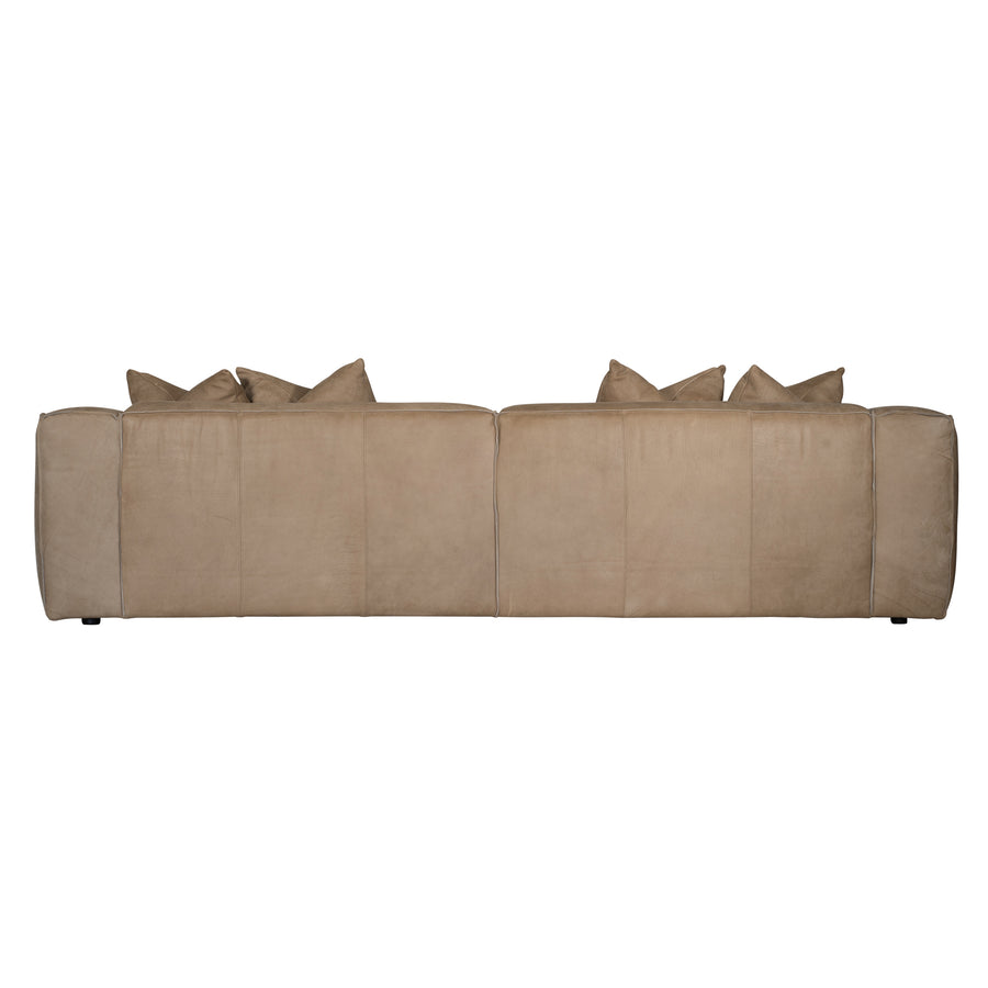 Malta Four Seater Sofa | Leather | Enoki Brown