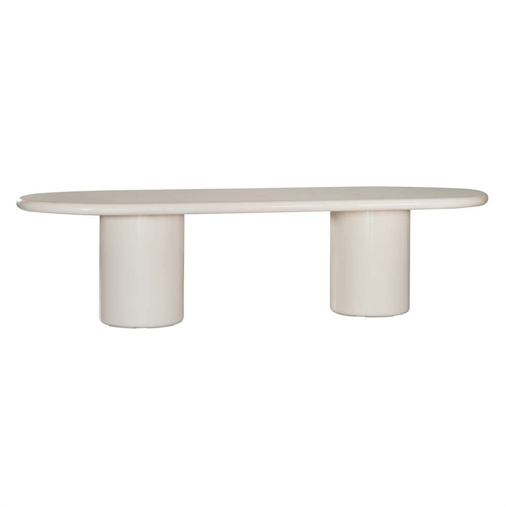 Mukalla Oval Dining Table | High Gloss Vanilla