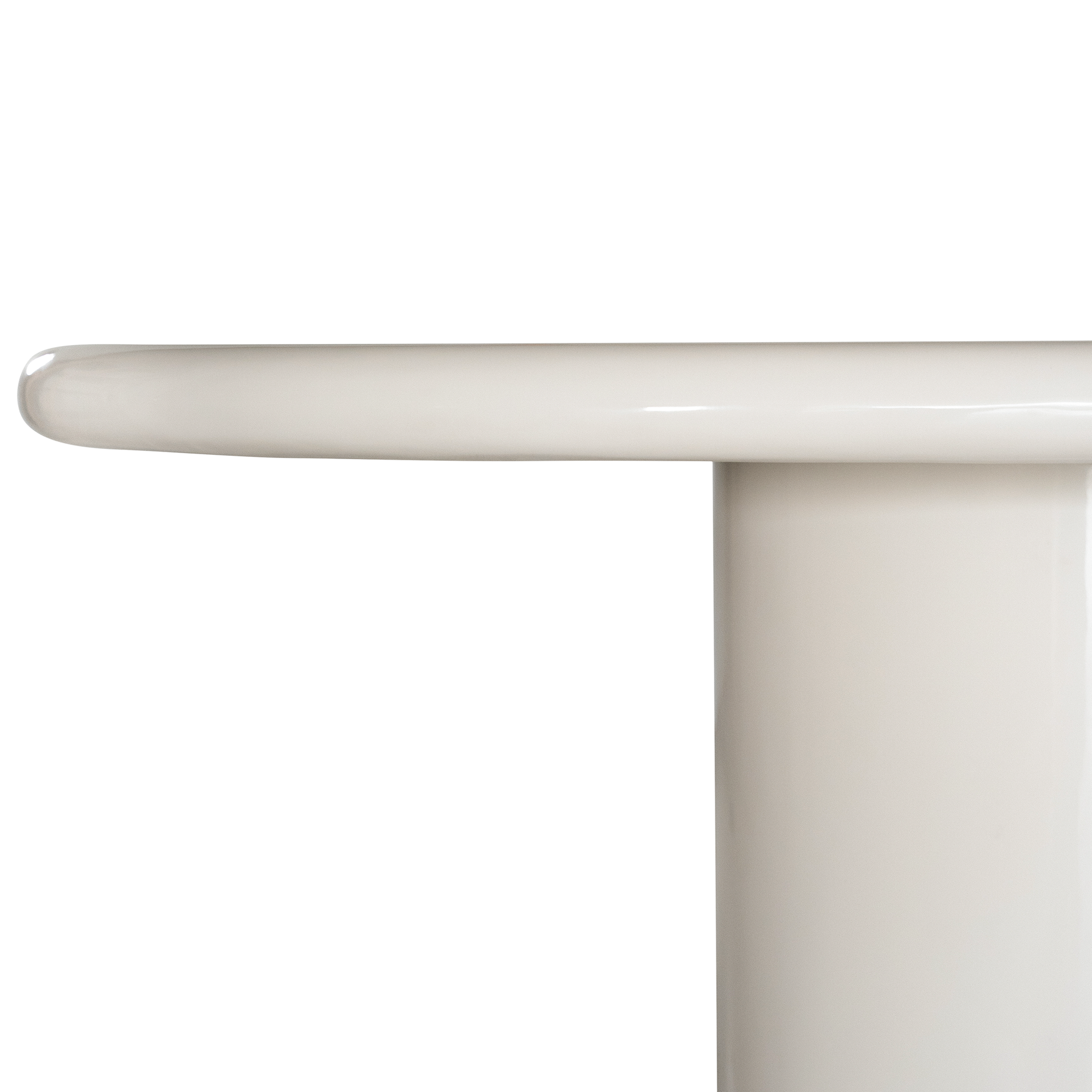 Mukalla Oval Dining Table | High Gloss Vanilla