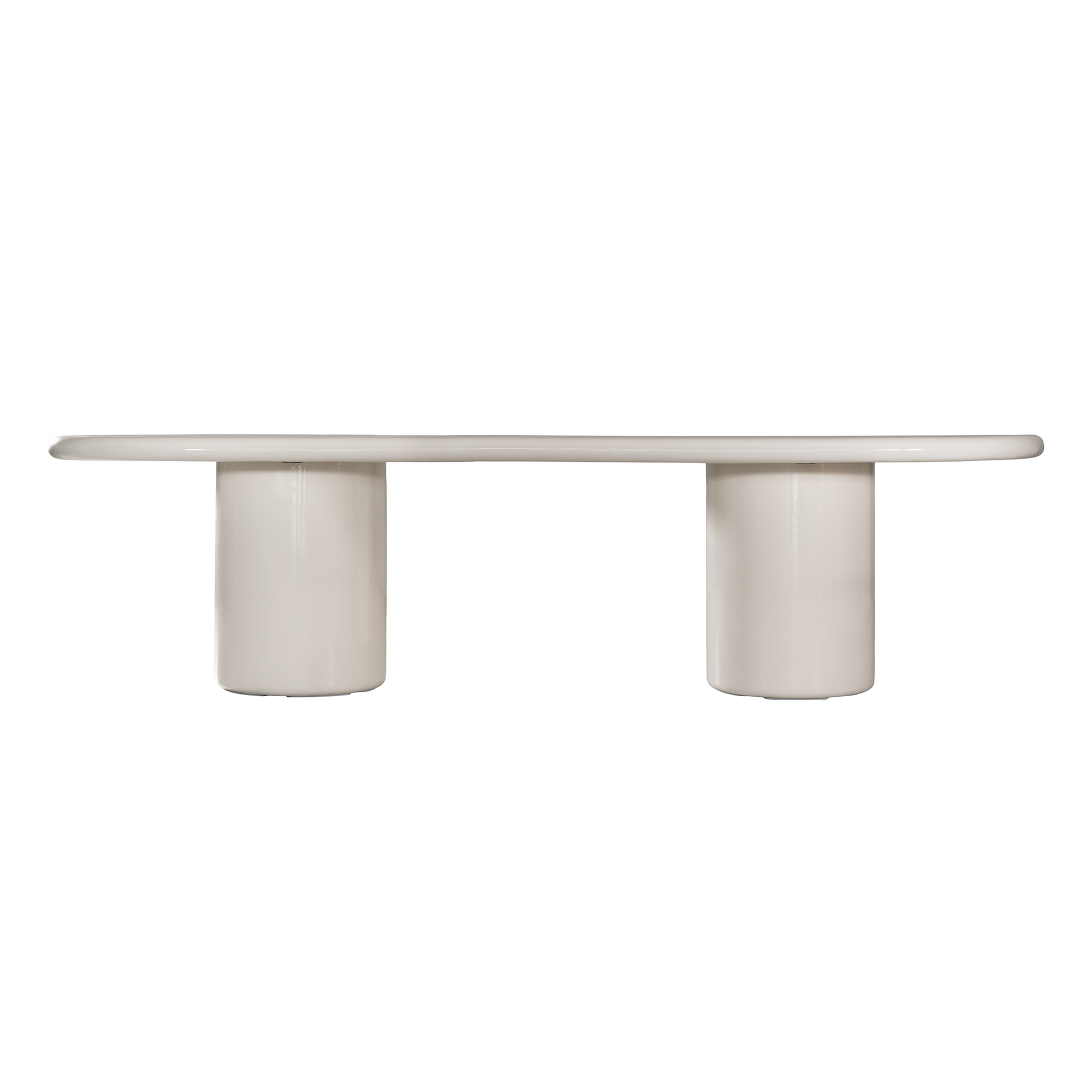 Mukalla Oval Dining Table | High Gloss Vanilla
