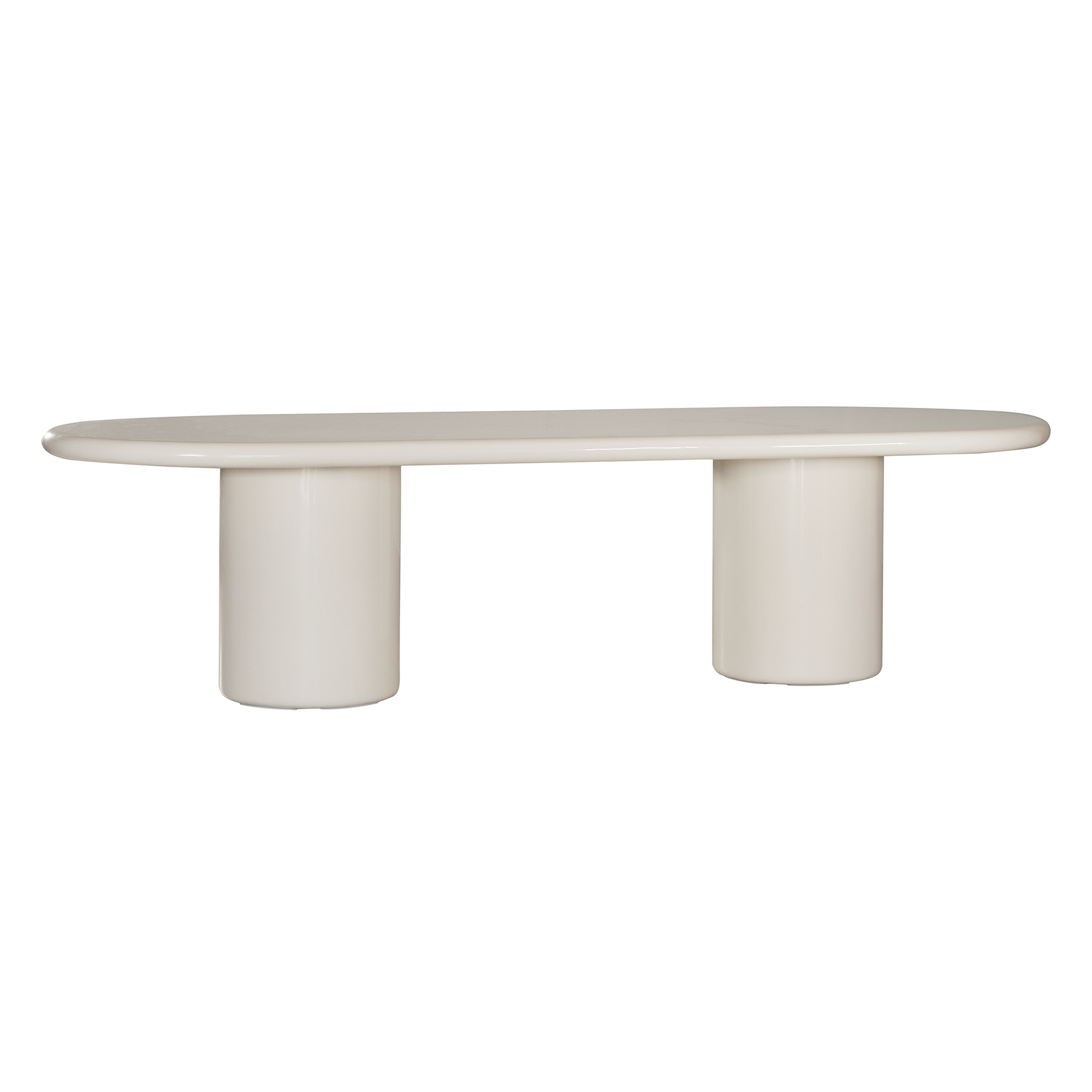 Mukalla Oval Dining Table | High Gloss Vanilla