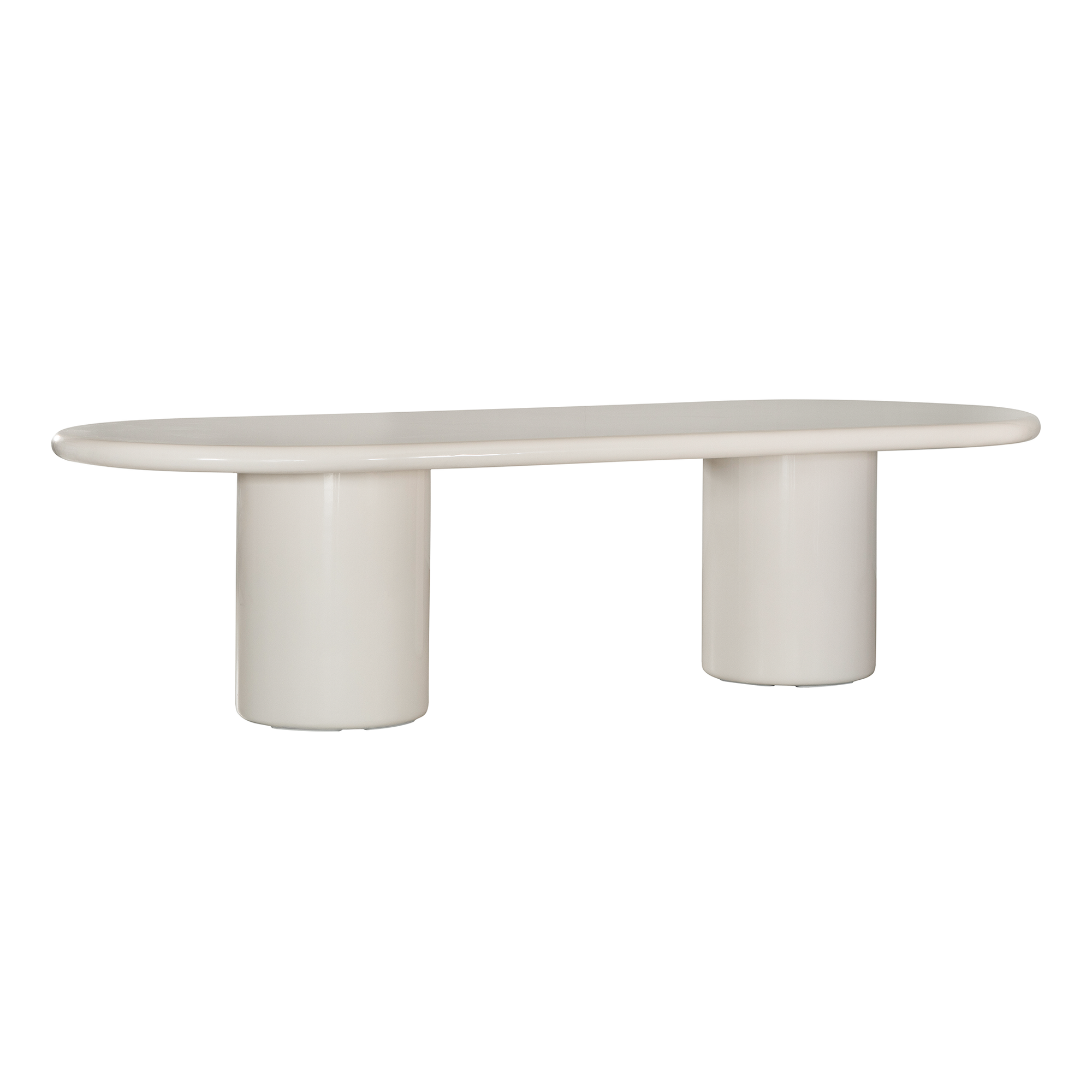 Mukalla Oval Dining Table | High Gloss Vanilla