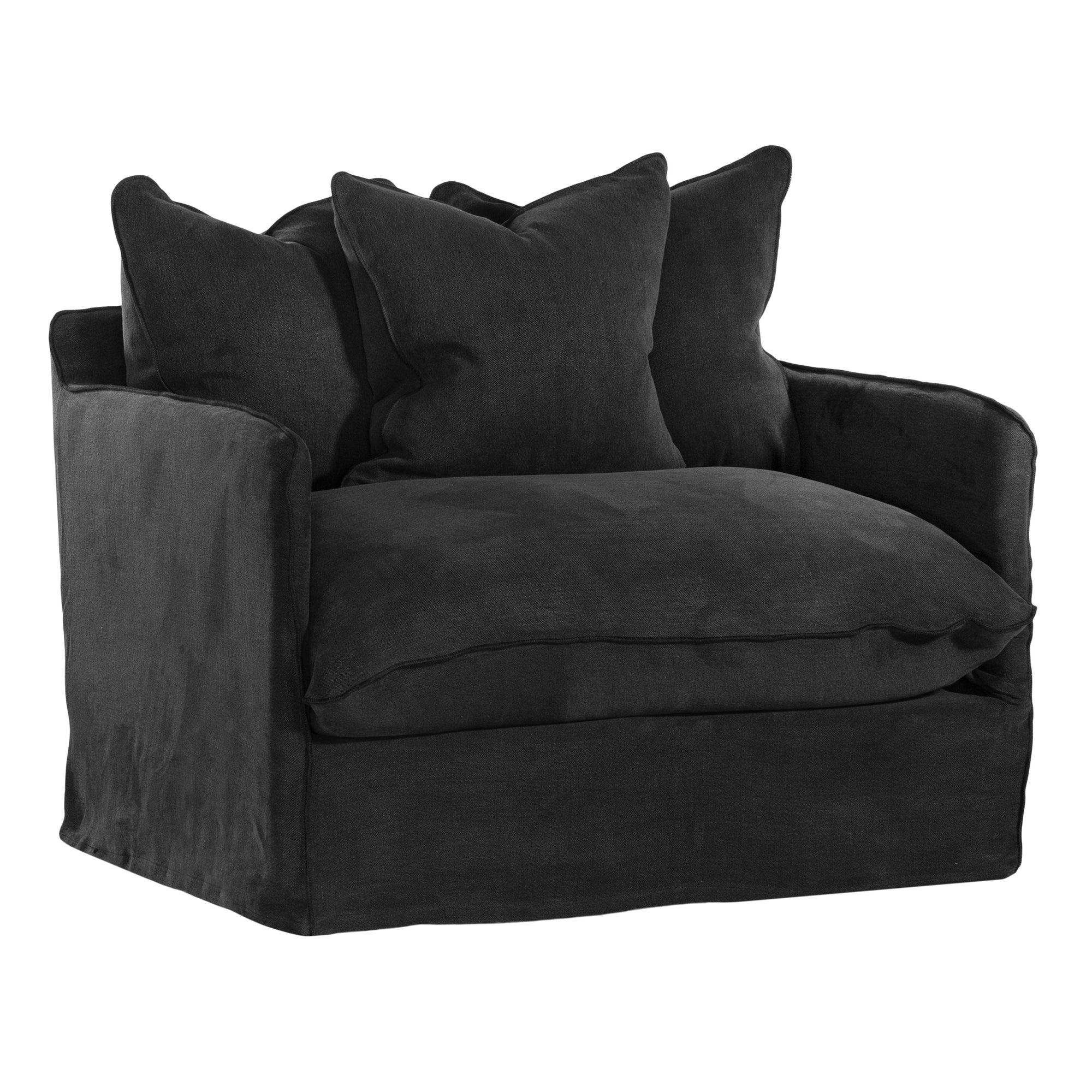 Singita Sofa | One Seater Black Classic Stitching Uniqwa Collections