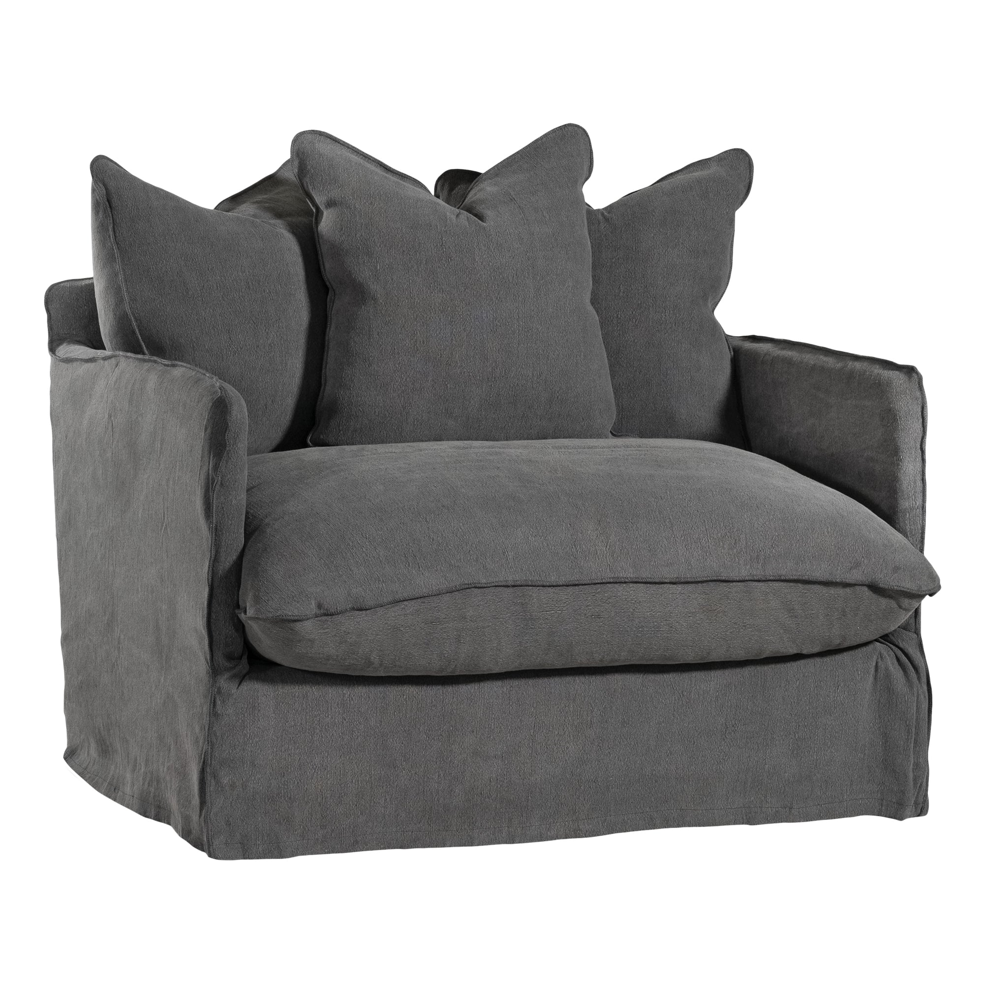 Singita Sofa | One Seater Charcoal Classic Stitching Uniqwa Collections
