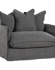 Singita Sofa | One Seater Charcoal Classic Stitching Uniqwa Collections