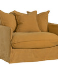 Singita Sofa | One Seater Ochre Classic Stitching Uniqwa Collections