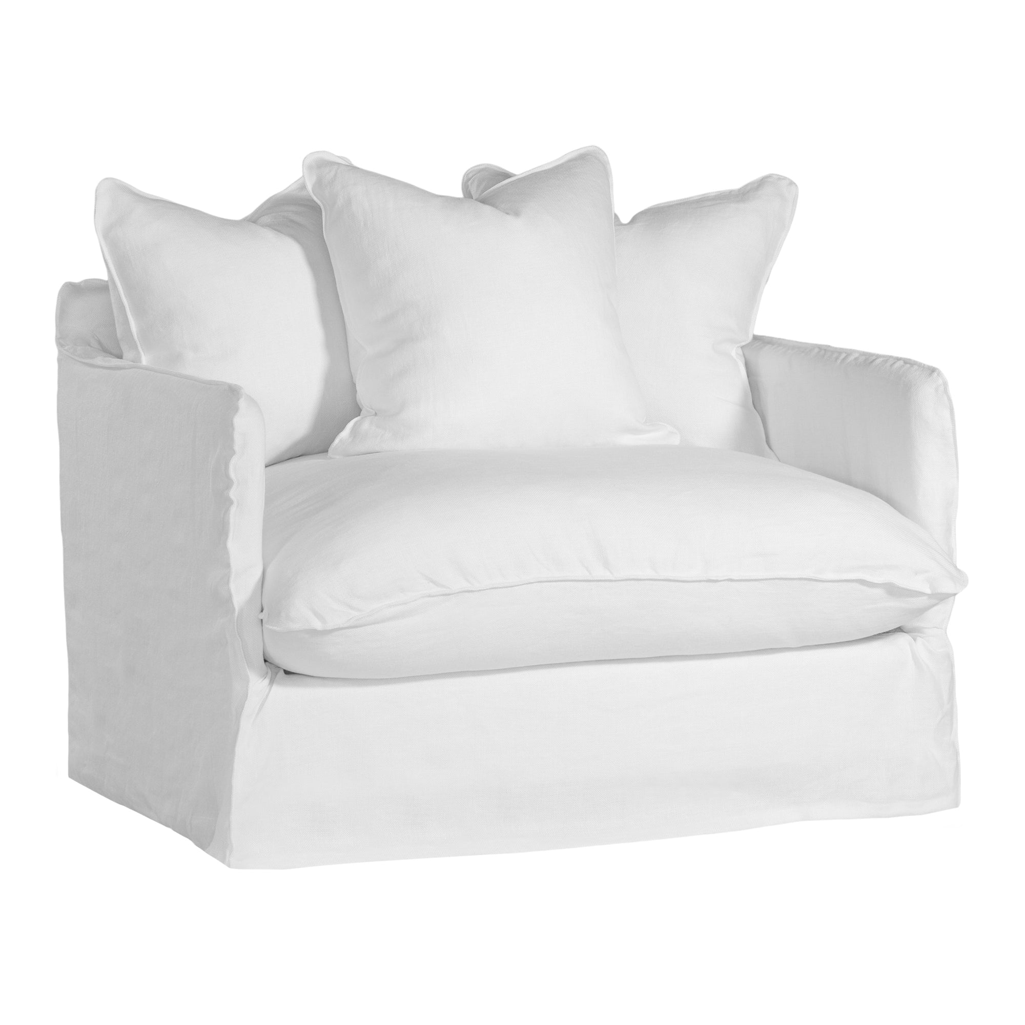 Singita Sofa | One Seater White Classic Stitching Uniqwa Collections