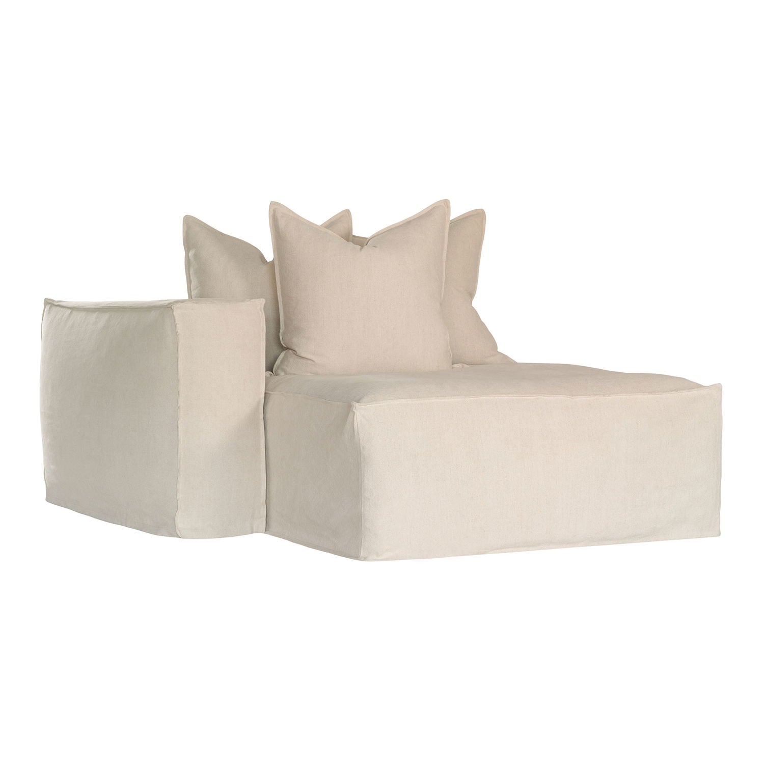Hendrix Modular Sofa | Replacement Slipcover | Classic Stitching Sand Chaise Left Hand Arm Uniqwa Collections