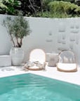 Mykonos Curved Sun Loungers and Mokolo Side Table
