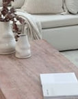 Jewel Travertine & Marble Coffee Table