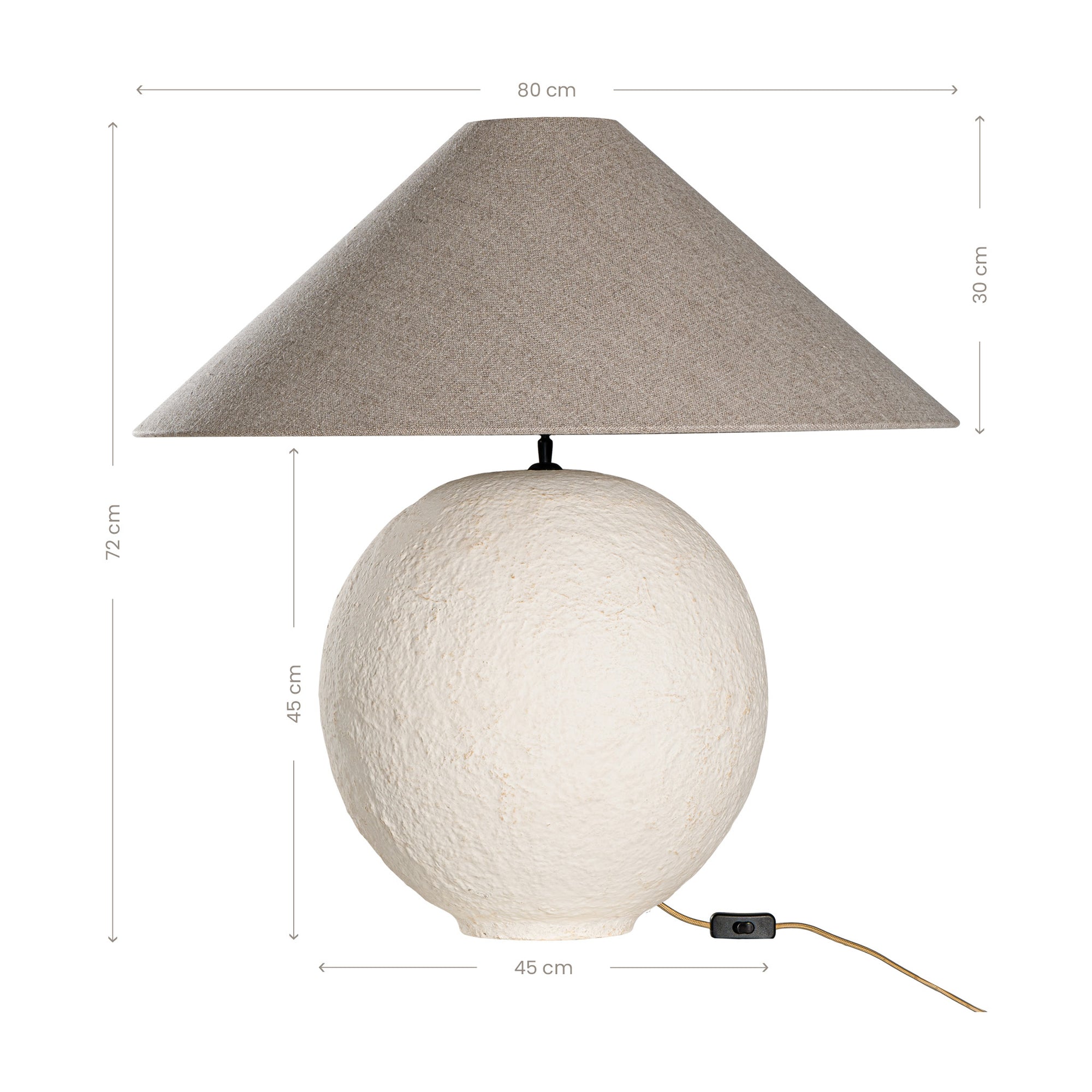 Sabi Table Lamp | Sculptural Composite | Light Roast | Large