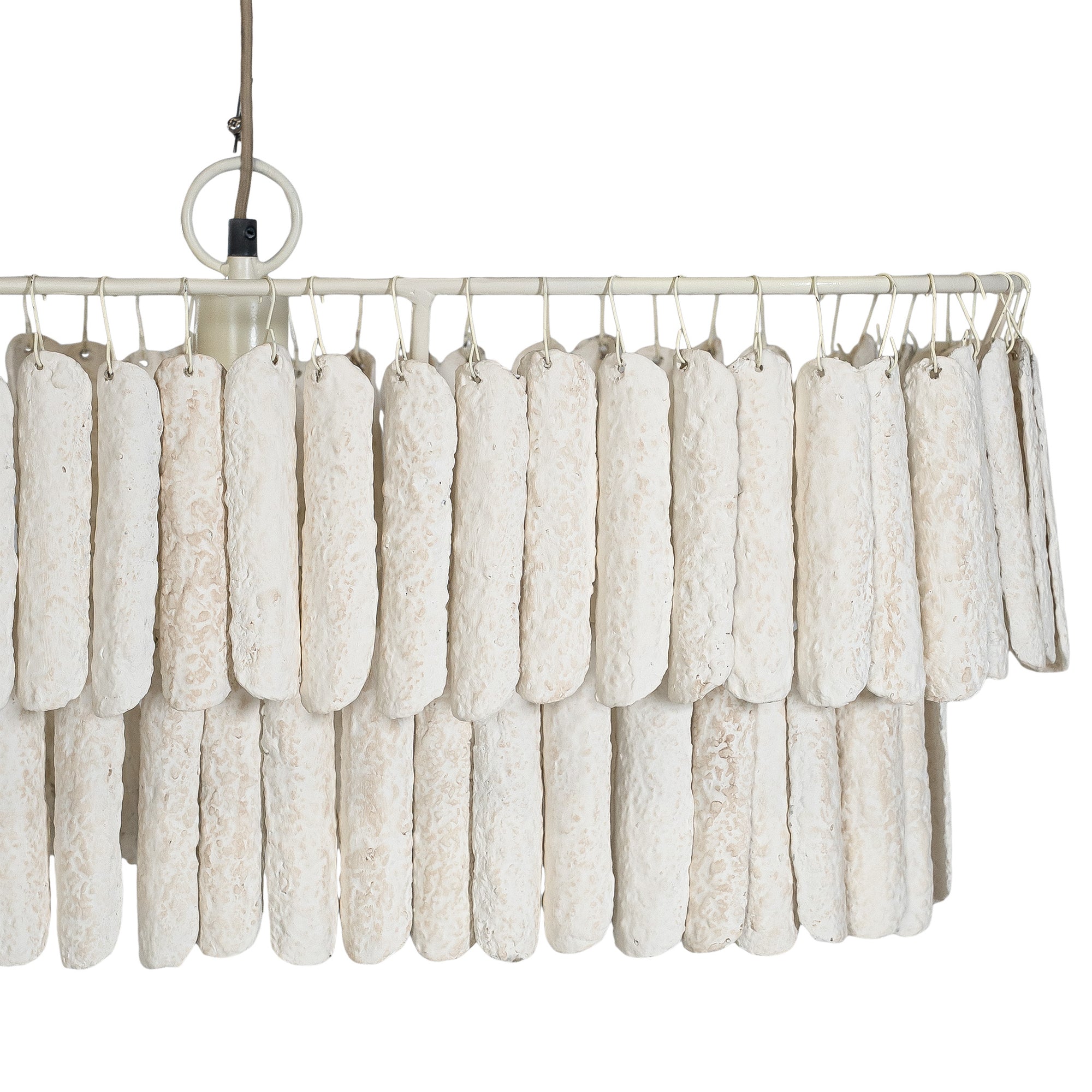 Amma Papier-Mâché Chandelier | Long | Light Roast Uniqwa Collections
