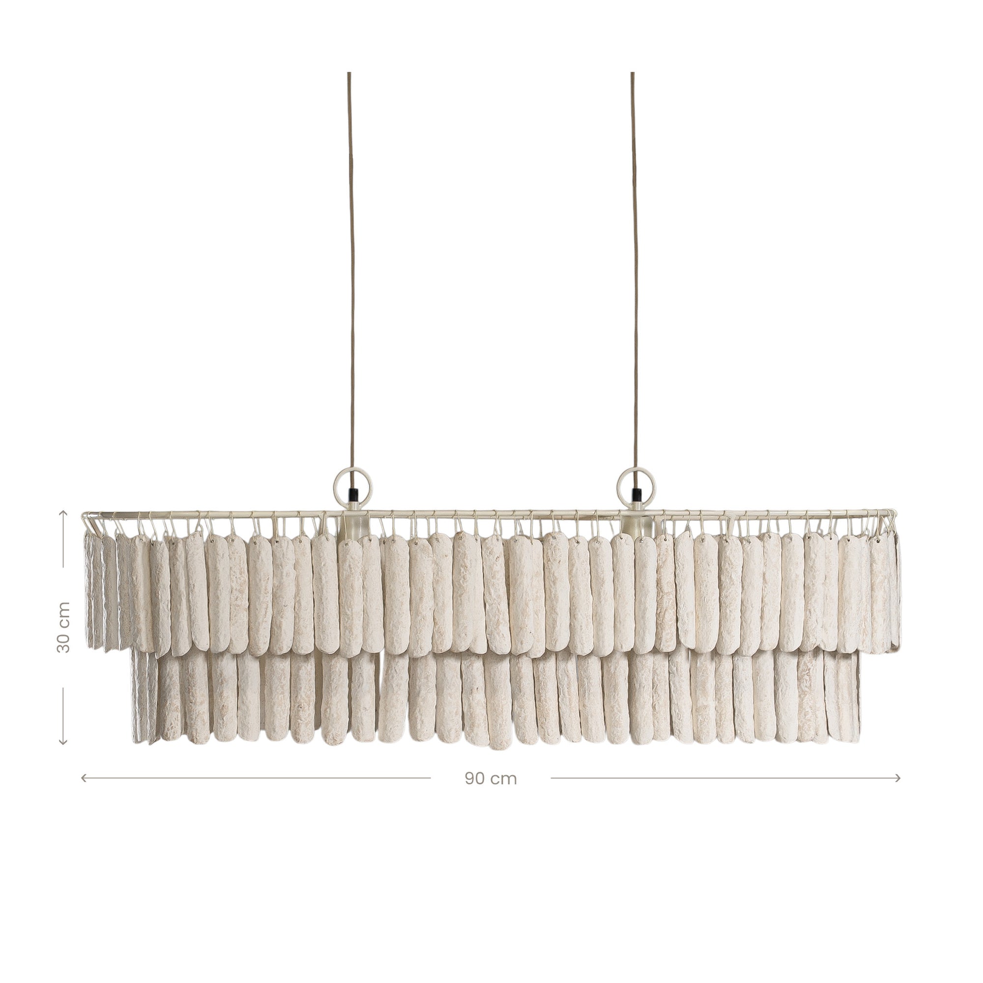 Amma Papier-Mâché Chandelier | Long | Light Roast Uniqwa Collections
