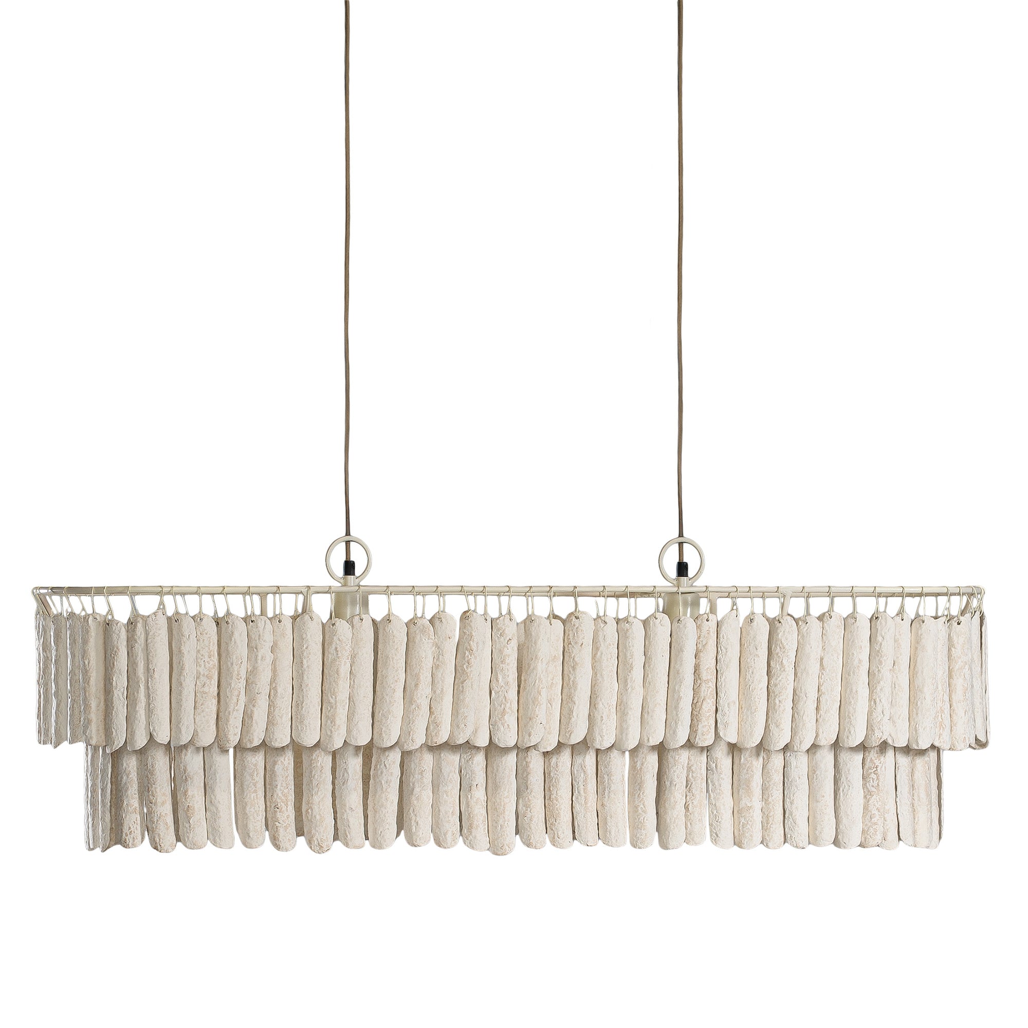 Amma Papier-Mâché Chandelier | Long | Light Roast Uniqwa Collections