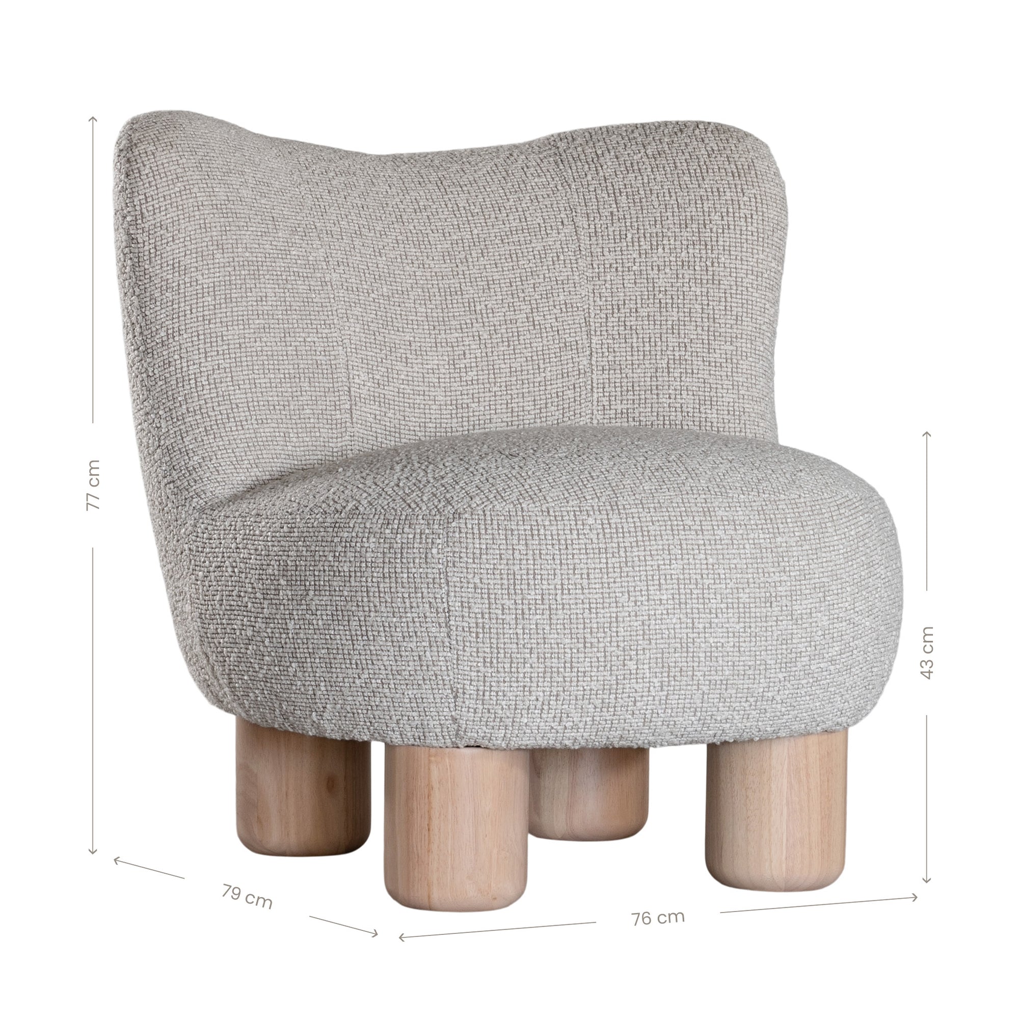 Antigua Occasional Chair | Boucle Alabaster Uniqwa Collections