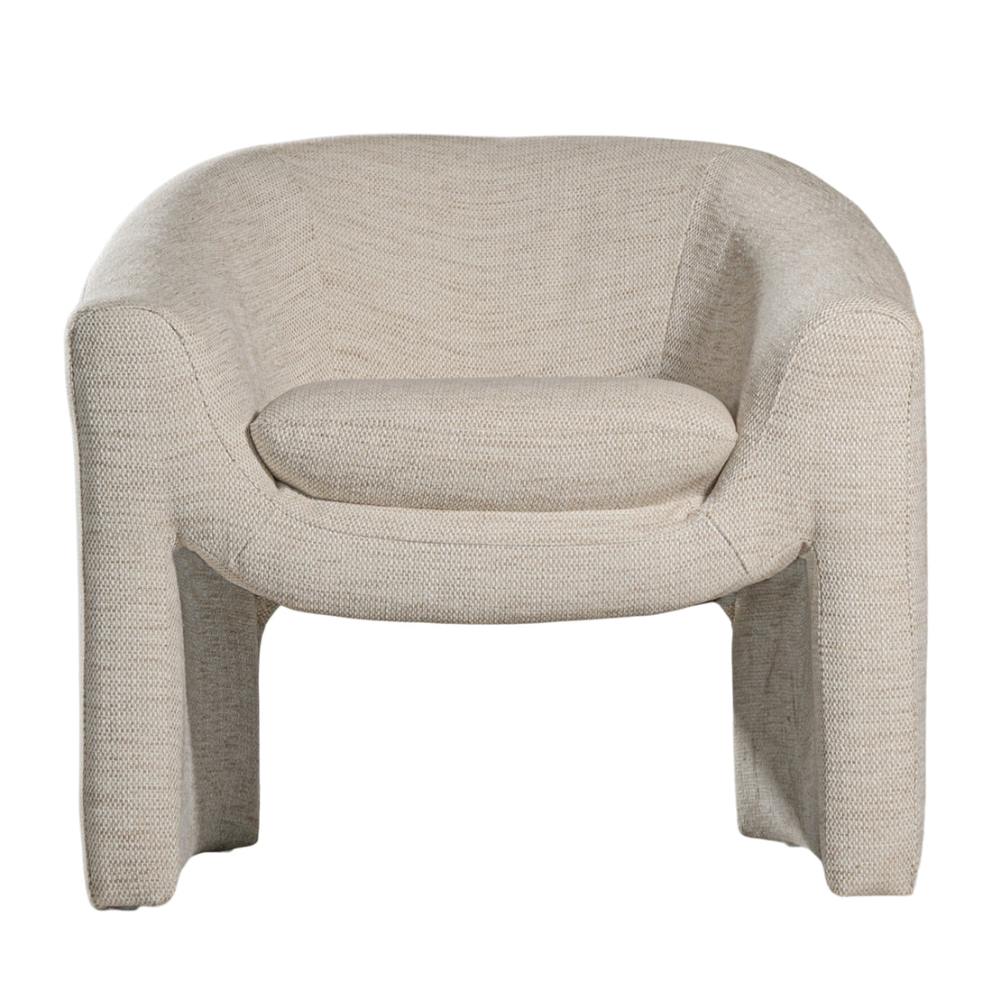 Azura Occasional Chair by Uniqwa Collections in Natural fabric, featuring soft curved lines, a deep seat cushion, and refined textured upholstery for a sculptural yet relaxed look
