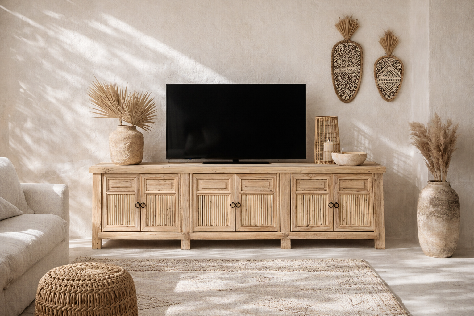 Bamboo Entertainment Unit | Six Door | Blonde Designed by Charl van Heerden