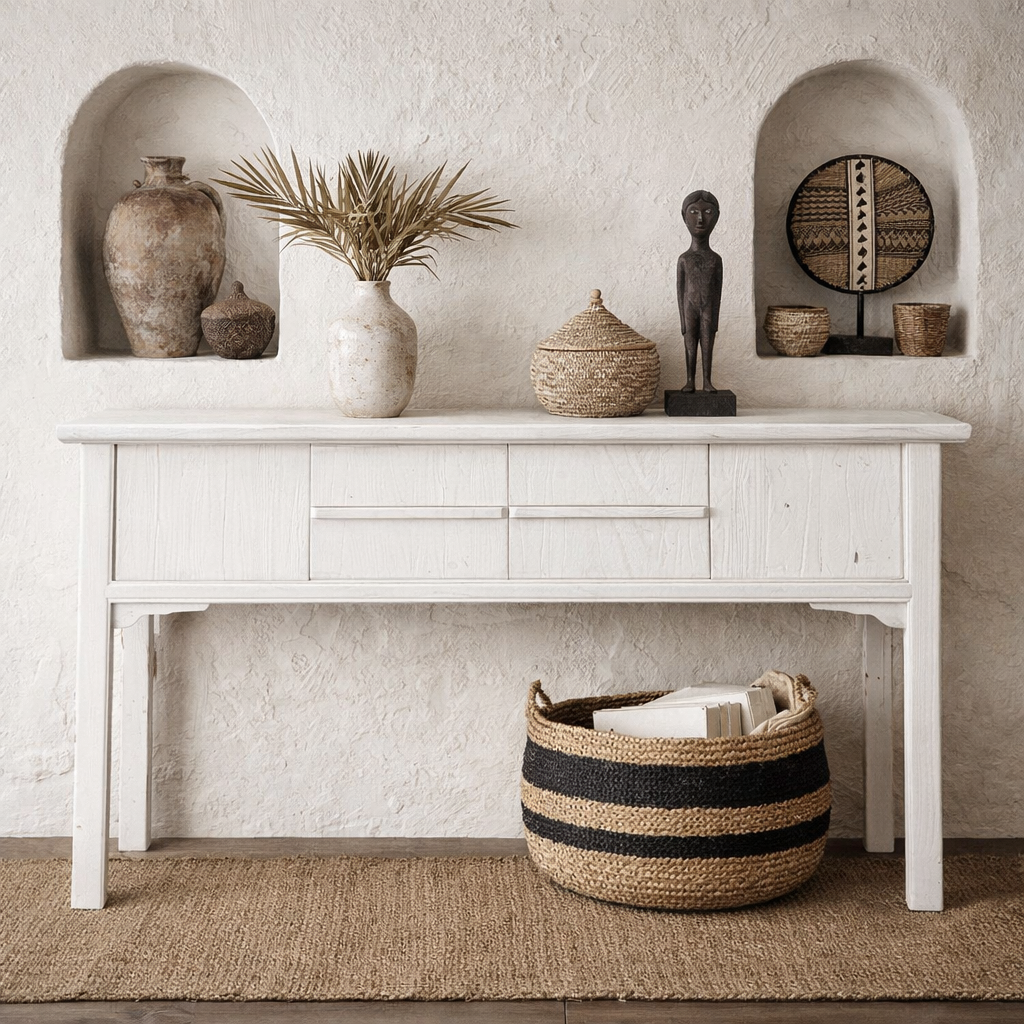 Bamboo Console Table | White Designed by Charl van Heerden