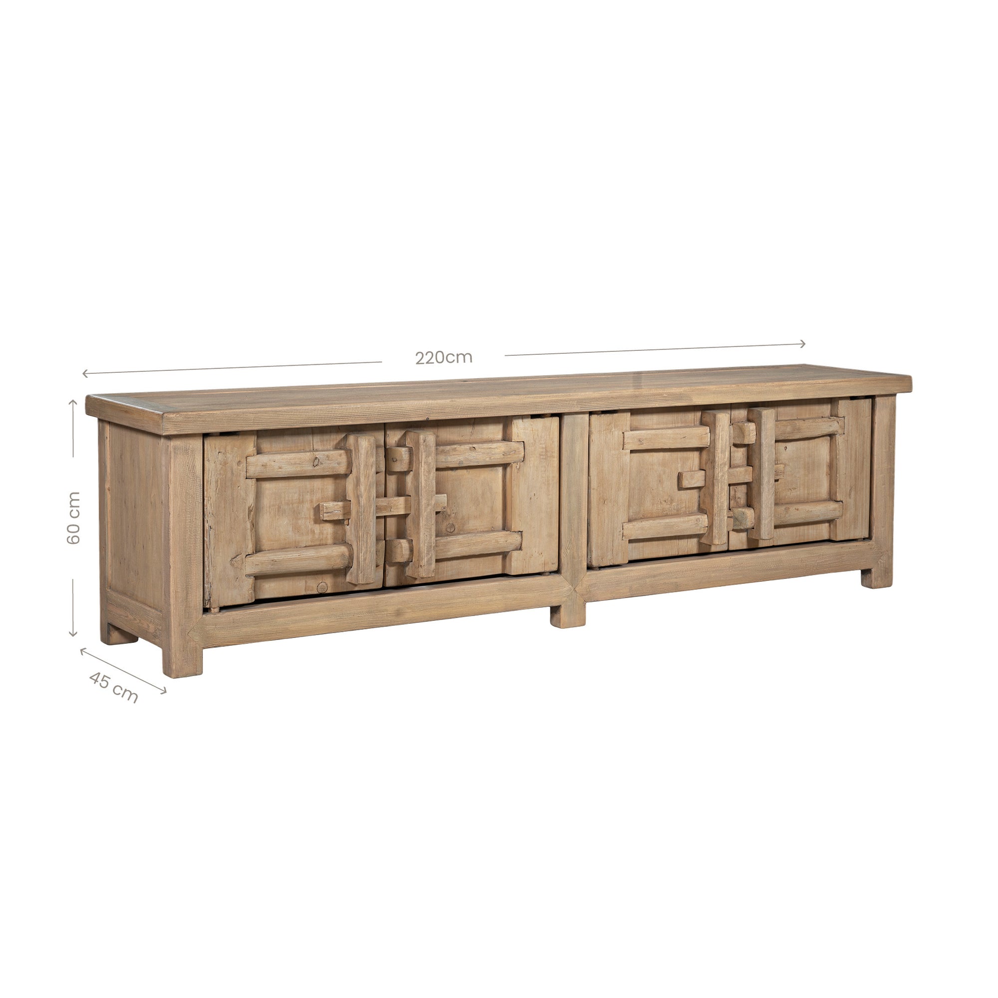 Bulu Elm Four Door Entertainment Unit | Natural Uniqwa Collections