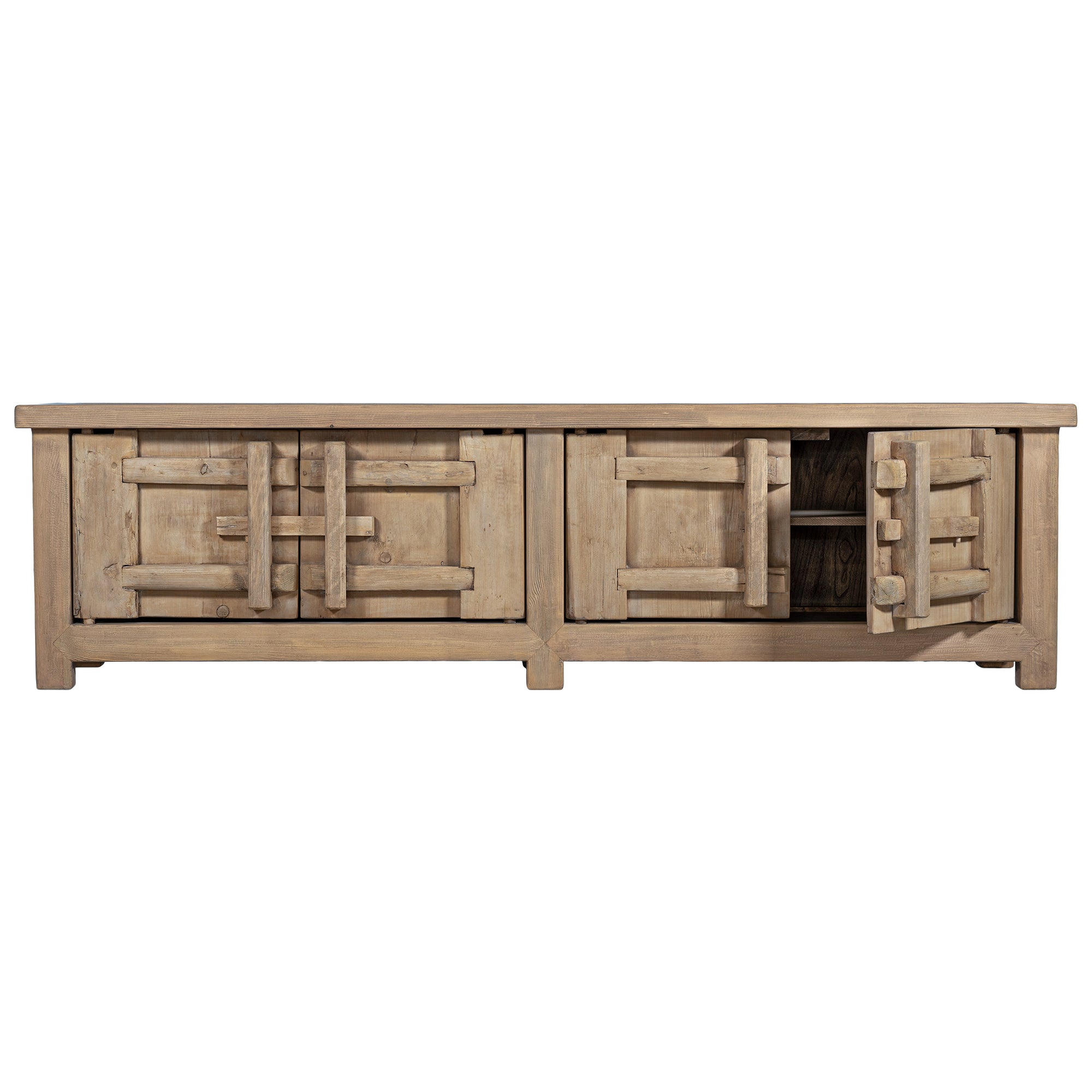 Bulu Elm Four Door Entertainment Unit | Natural Uniqwa Collections