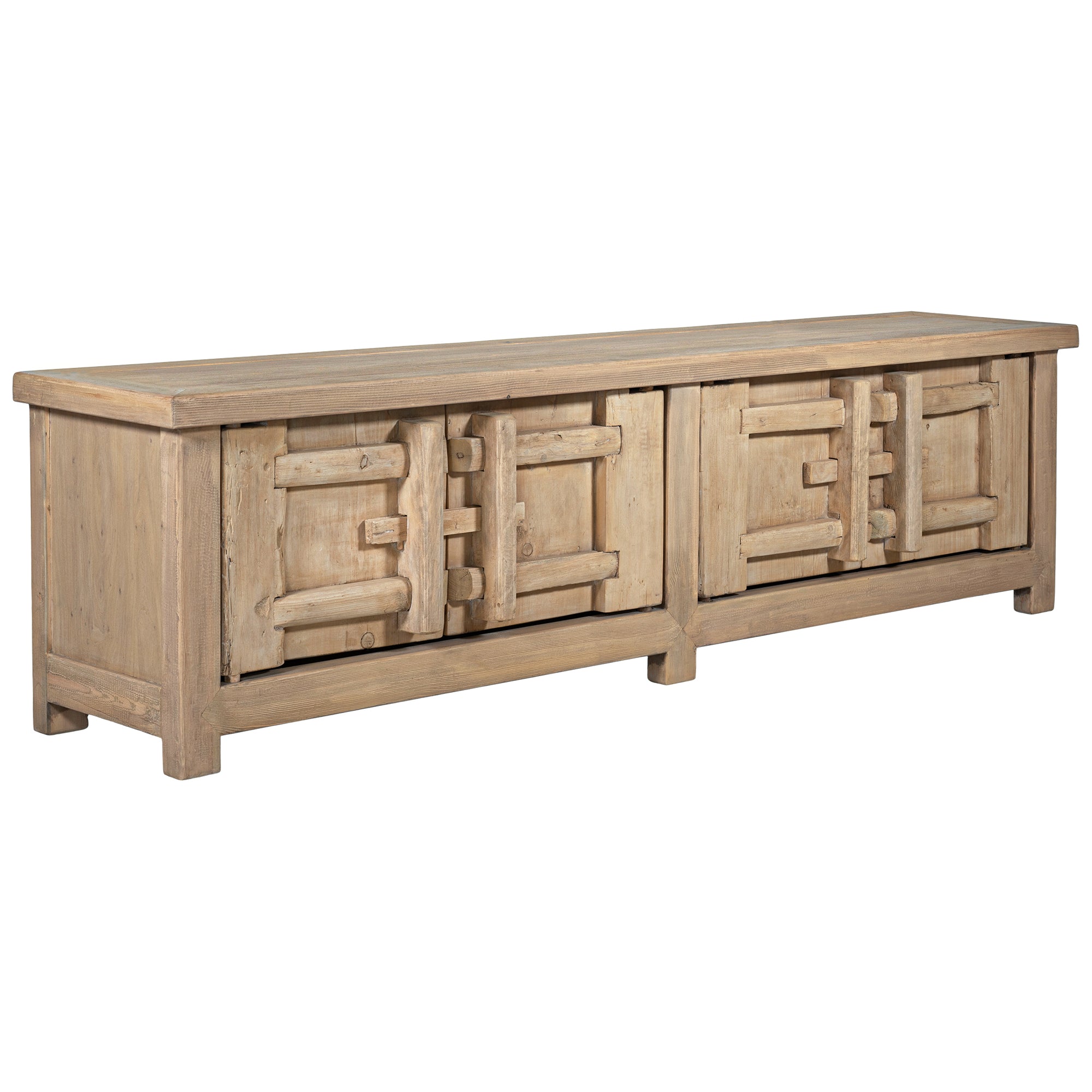 Bulu Elm Four Door Entertainment Unit | Natural Uniqwa Collections