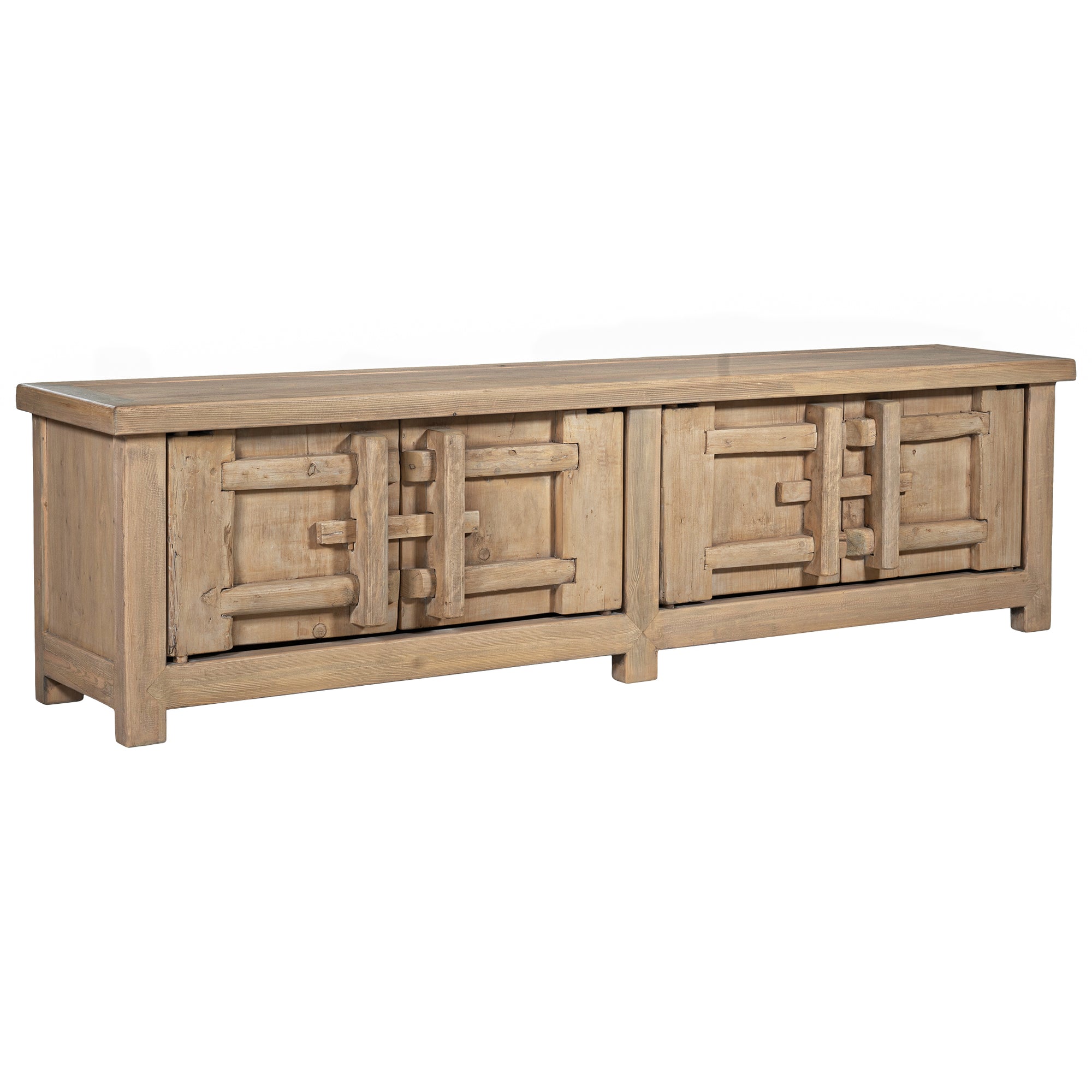 Bulu Elm Four Door Entertainment Unit | Natural Uniqwa Collections