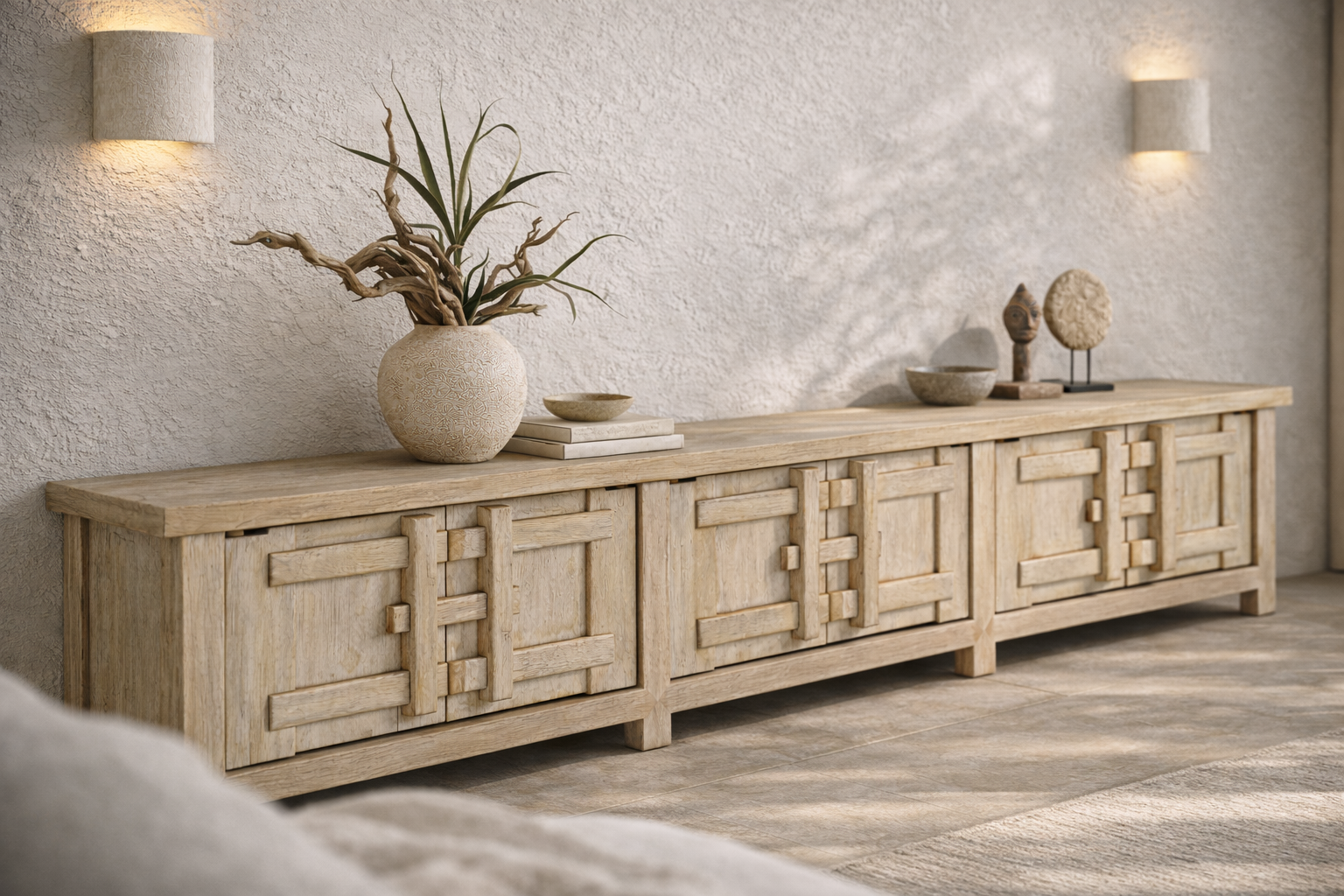 Bulu Entertainment Unit | Six Door | Blonde Uniqwa Collections