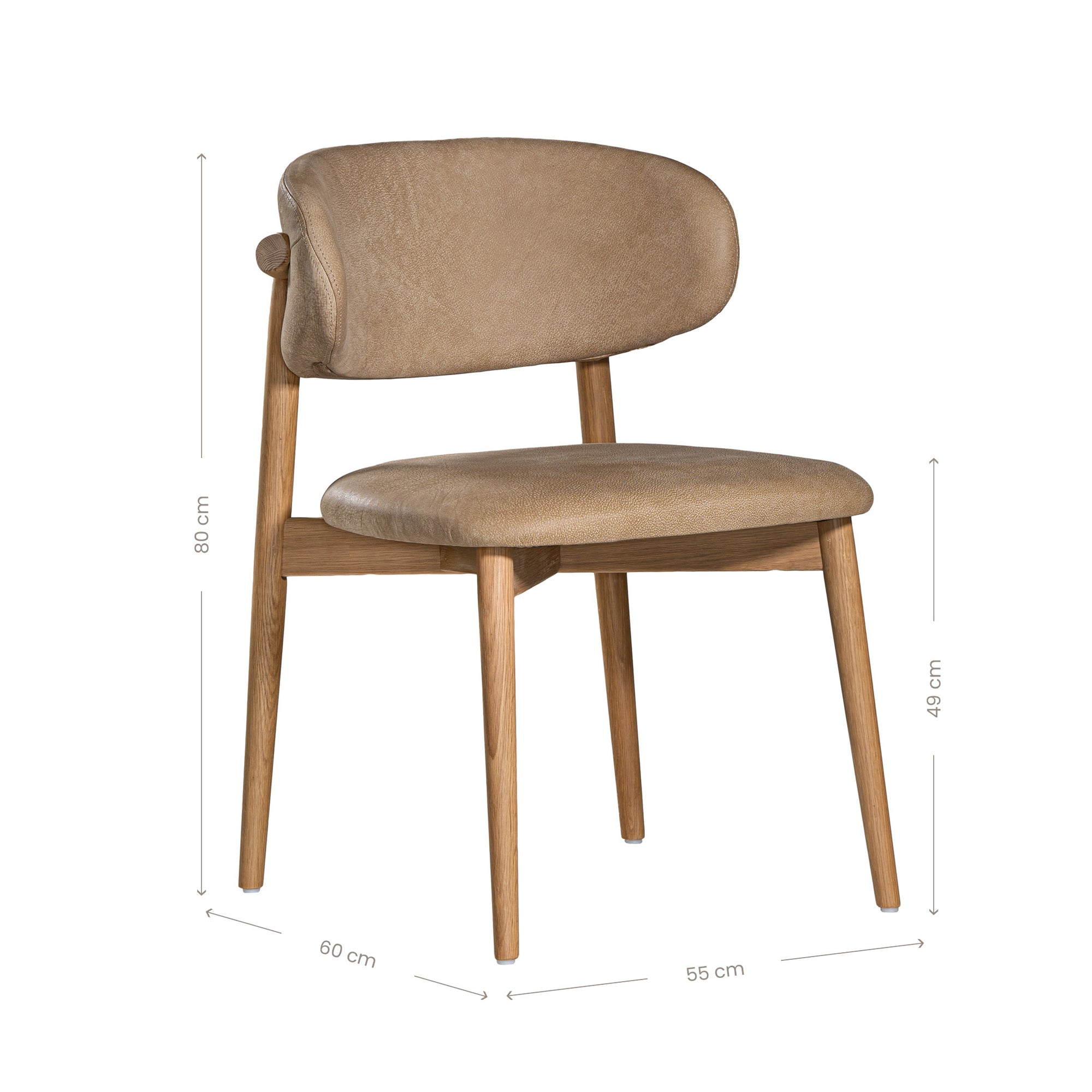 Capri Dining Chair | Buffalo Leather | Enoki Brown Uniqwa Collections