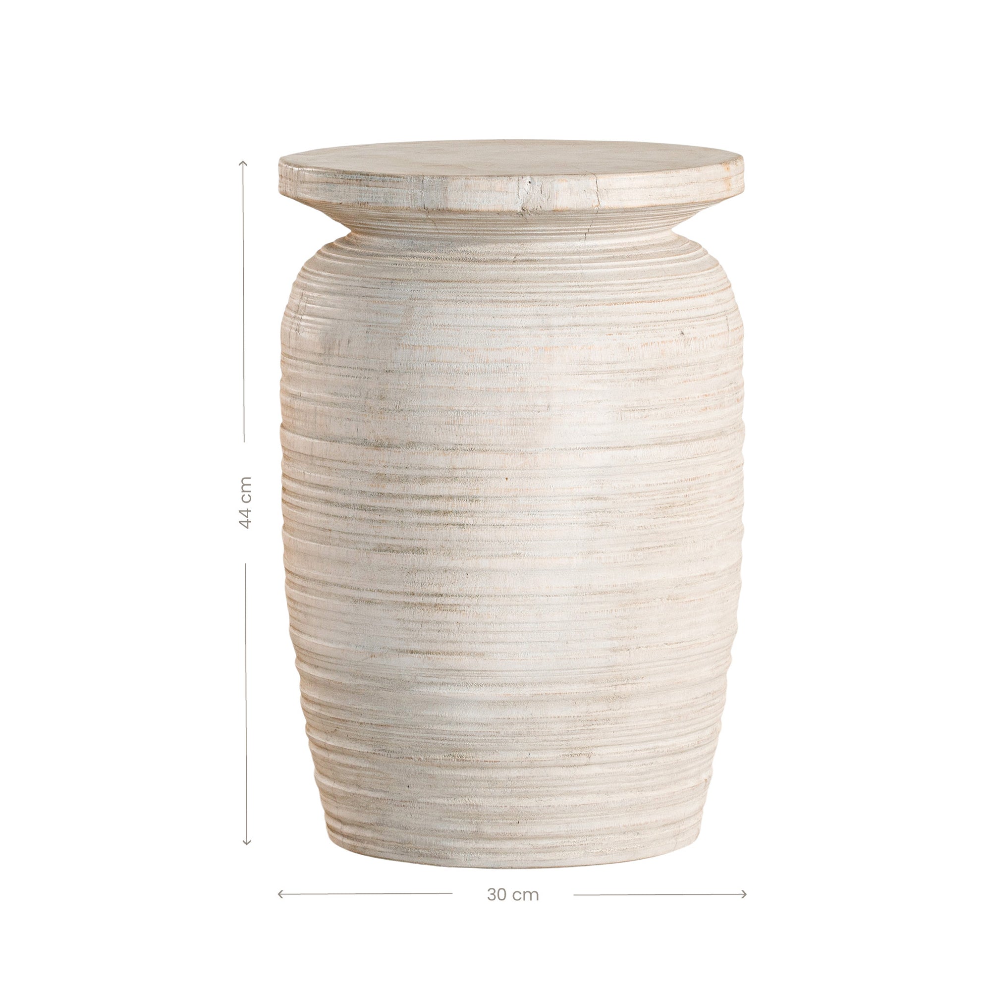 Chisisi Stool | Whitewash Uniqwa Collections