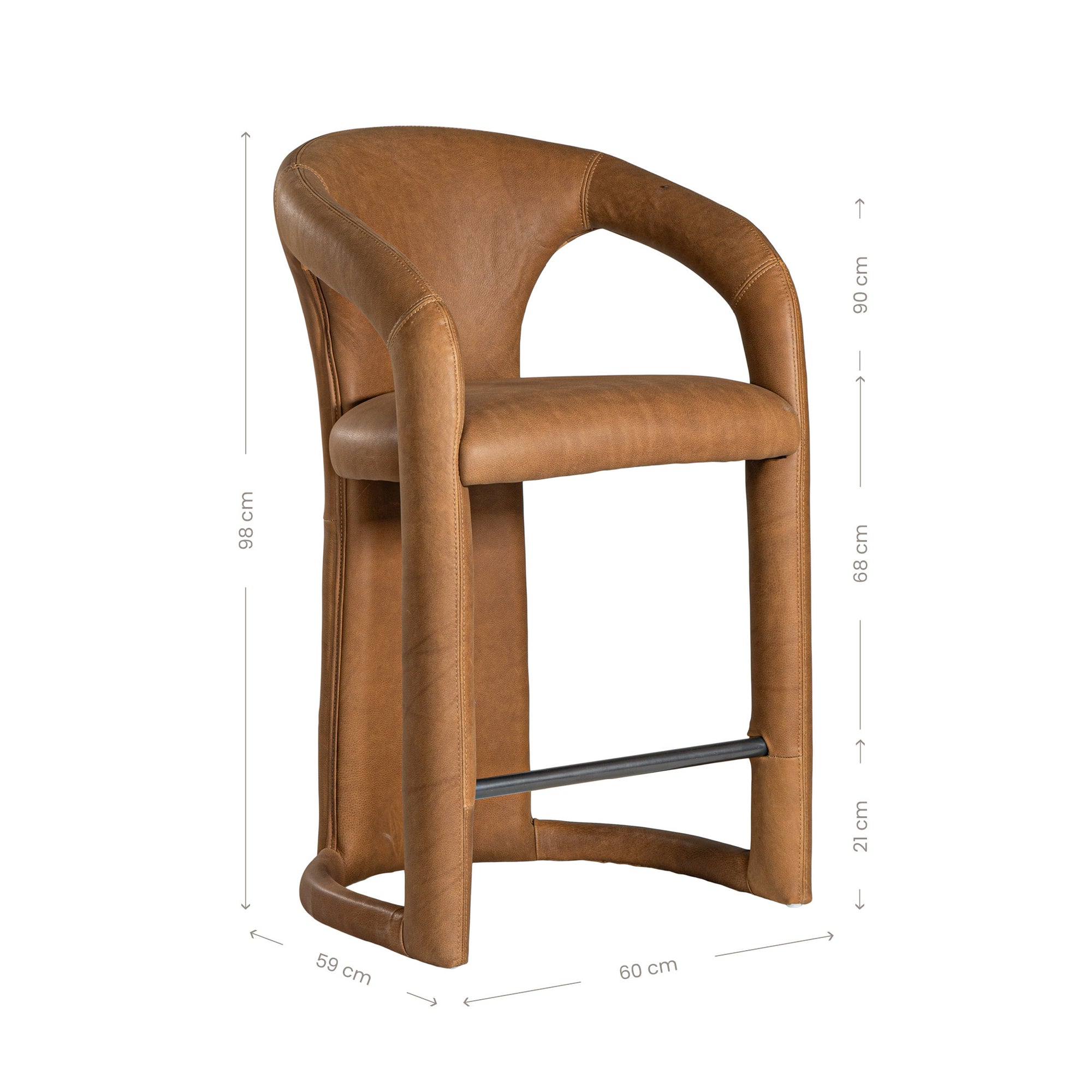 Fikile Barchair | Leather Uniqwa Collections