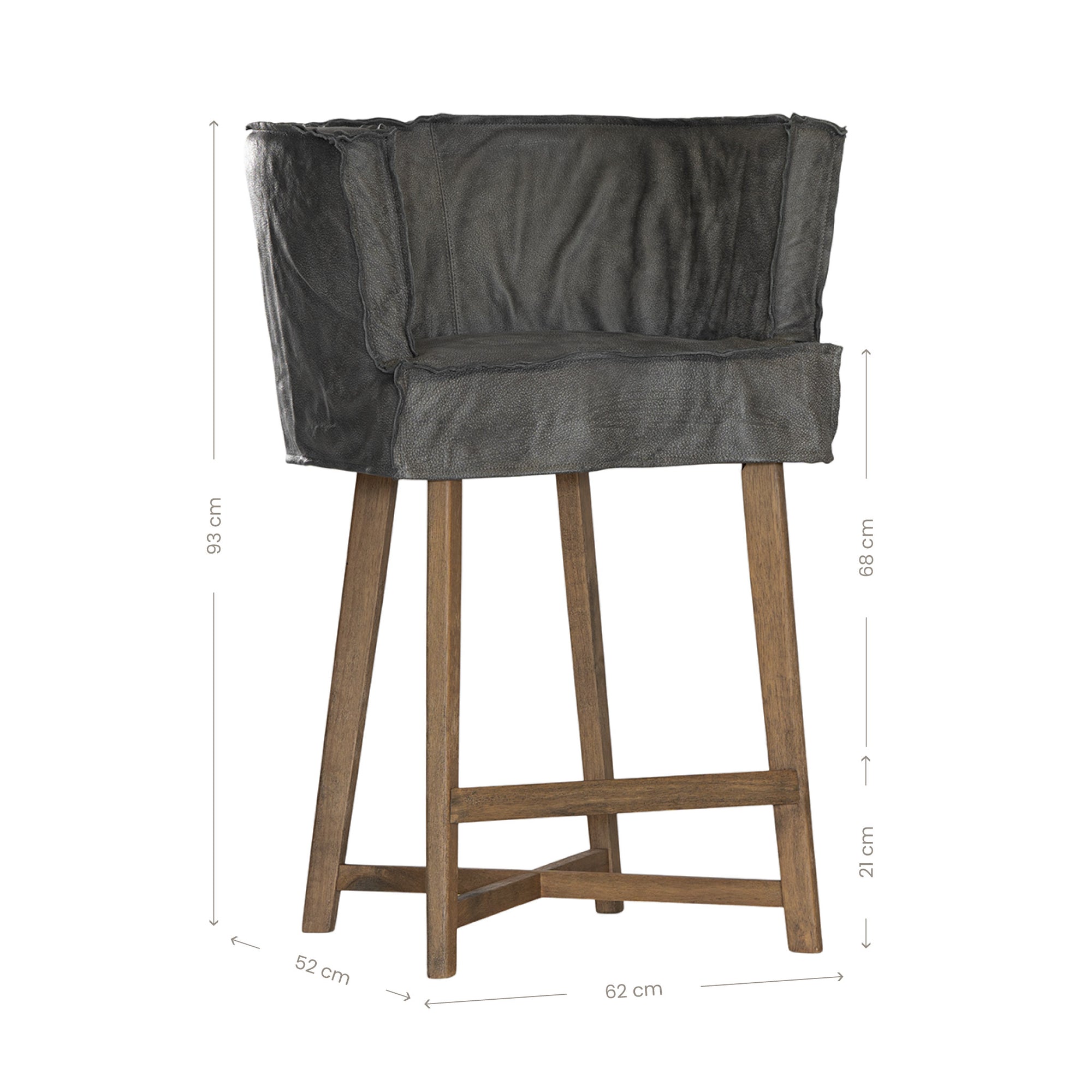Guatemala Barchair | Buffalo Leather | African Slate Uniqwa Collections