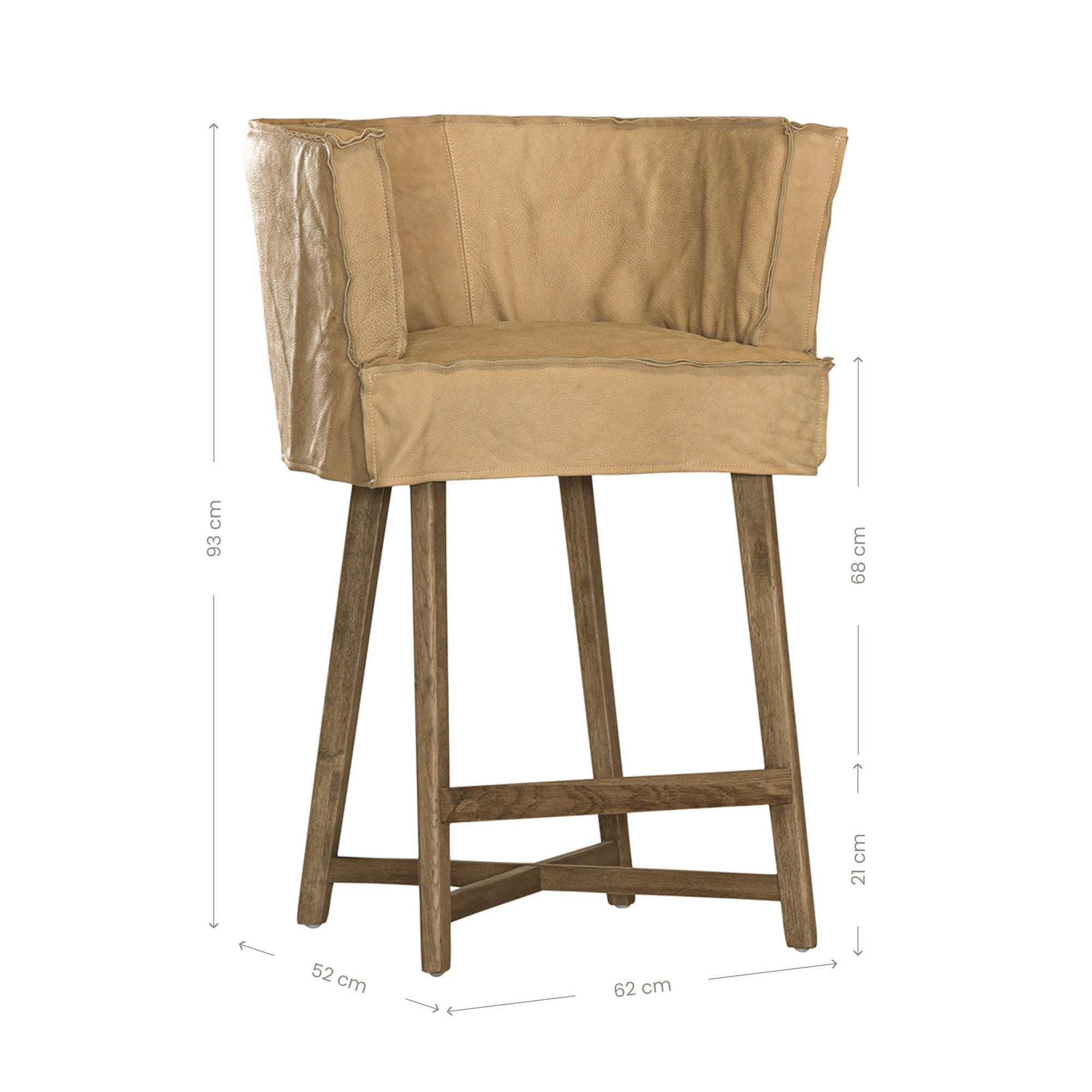 Guatemala Barchair | Aniline Leather | Cashew Uniqwa Collections
