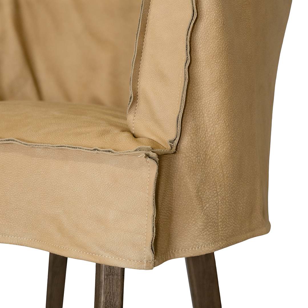 Guatemala Barchair | Aniline Leather | Cashew Uniqwa Collections