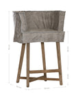 Guatemala Barchair | Buffalo Leather | Earthy Grey Uniqwa Collections