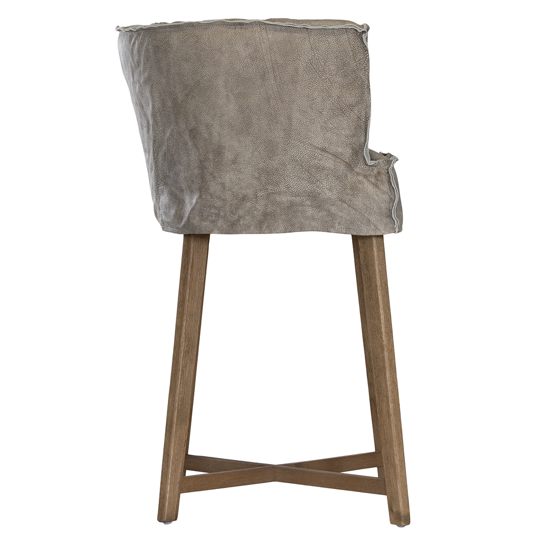 Guatemala Barchair | Buffalo Leather | Earthy Grey Uniqwa Collections