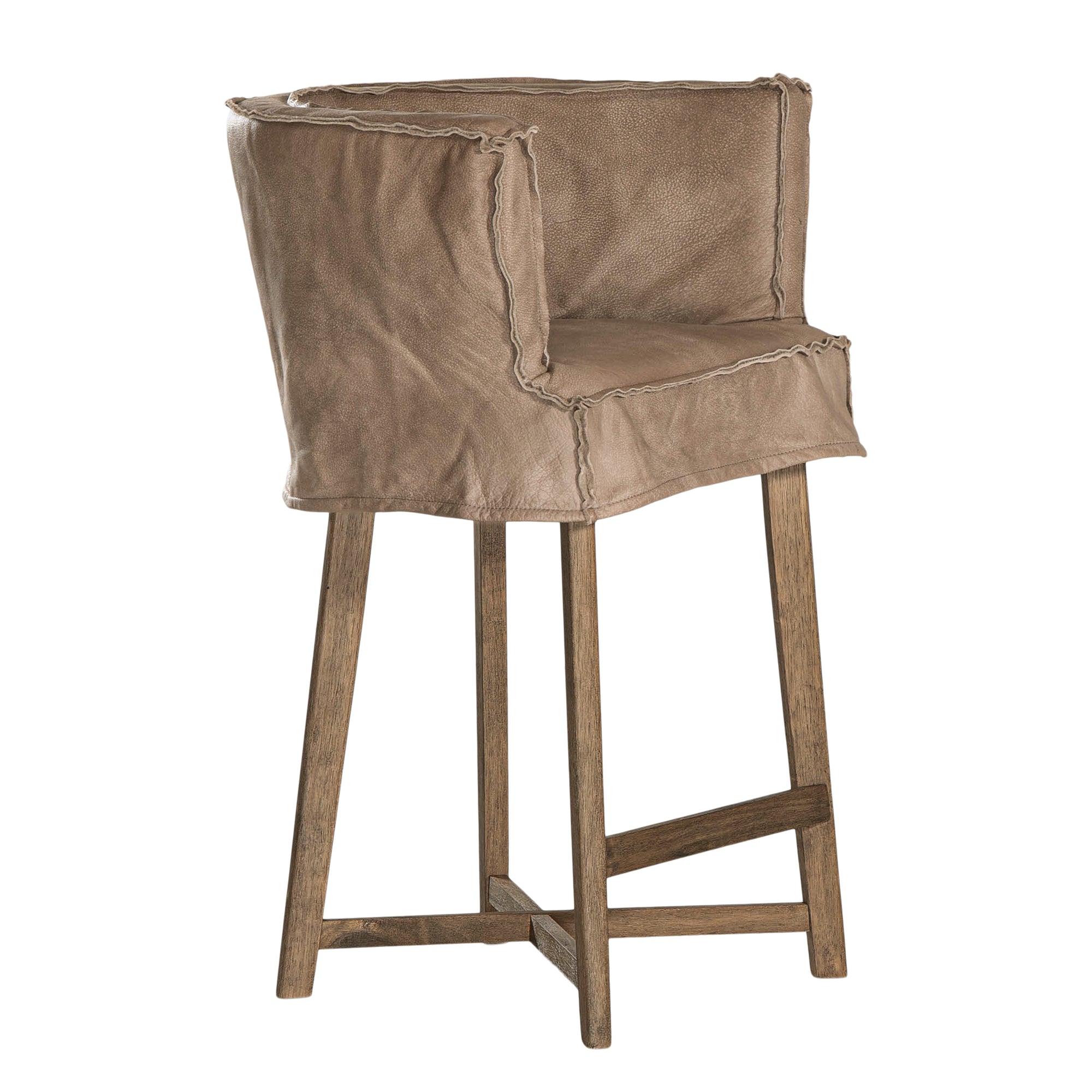 Guatemala Leather Barchair | Enoki Brown Uniqwa Collections