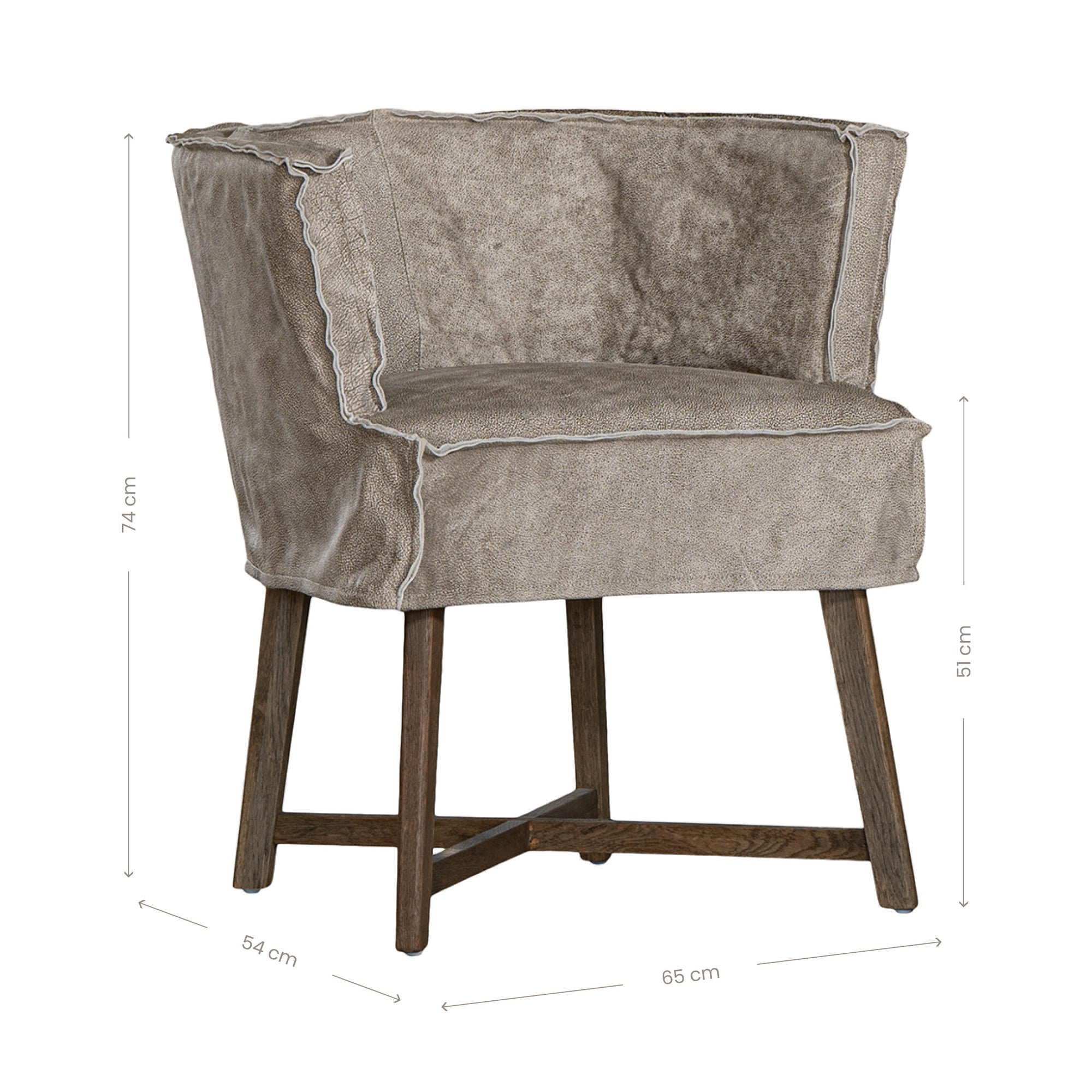 Guatemala Dining Chair | Buffalo Leather | Earthy Grey Uniqwa Collections
