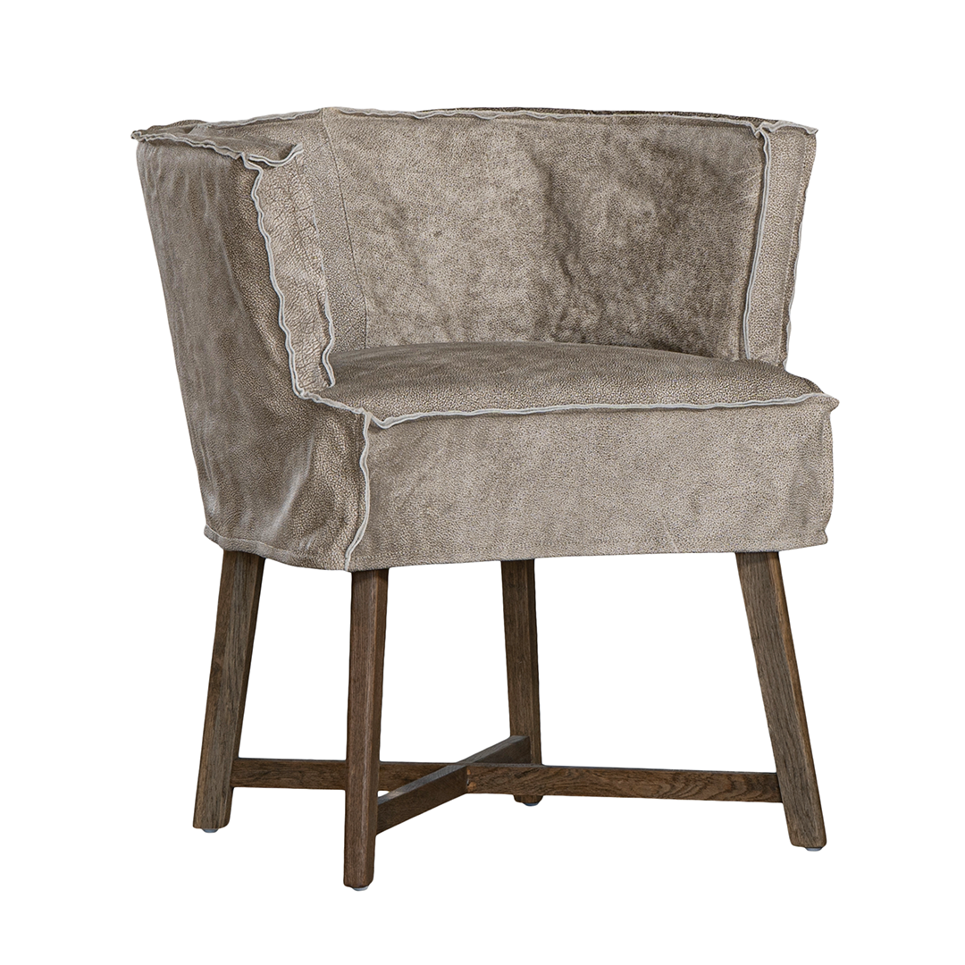 Guatemala Dining Chair | Buffalo Leather | Earthy Grey Uniqwa Collections