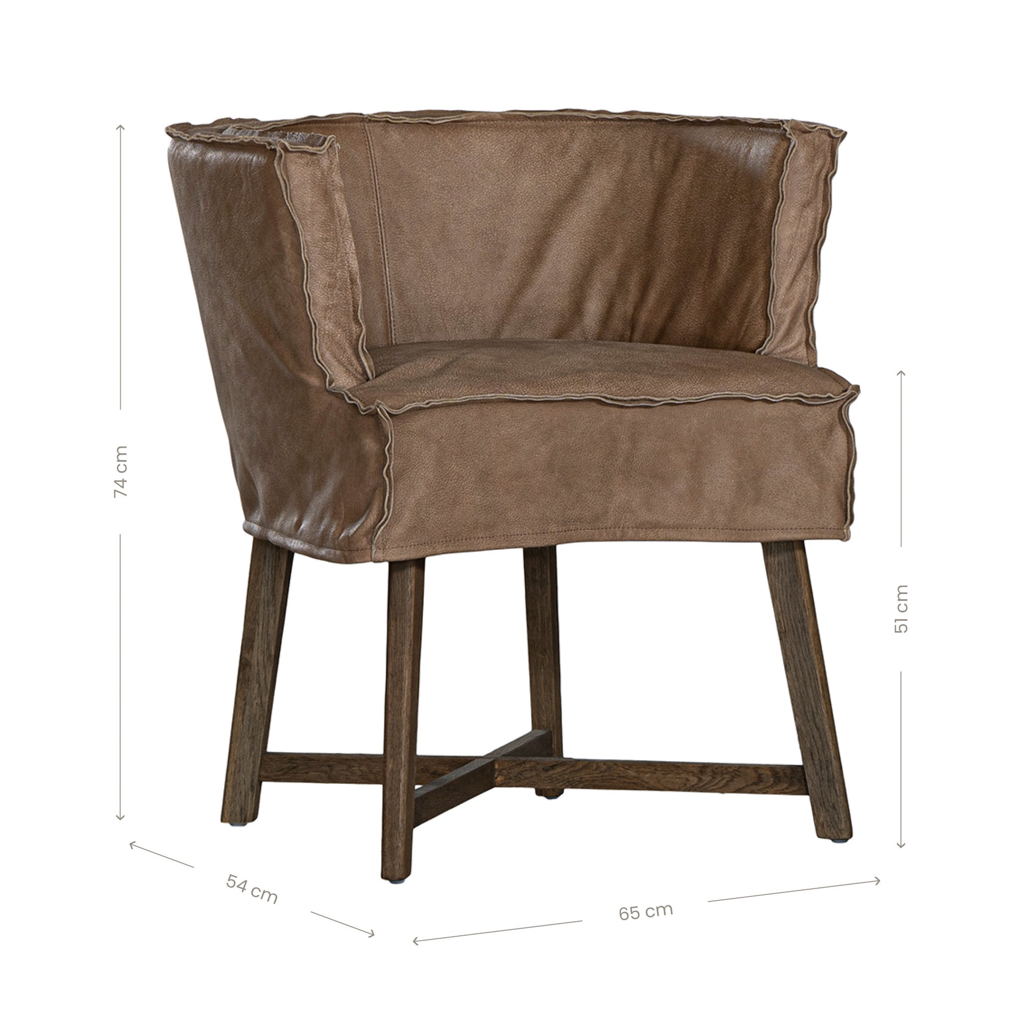 Guatemala Dining Chair | Buffalo Leather | Mushroom Brown Uniqwa Collections