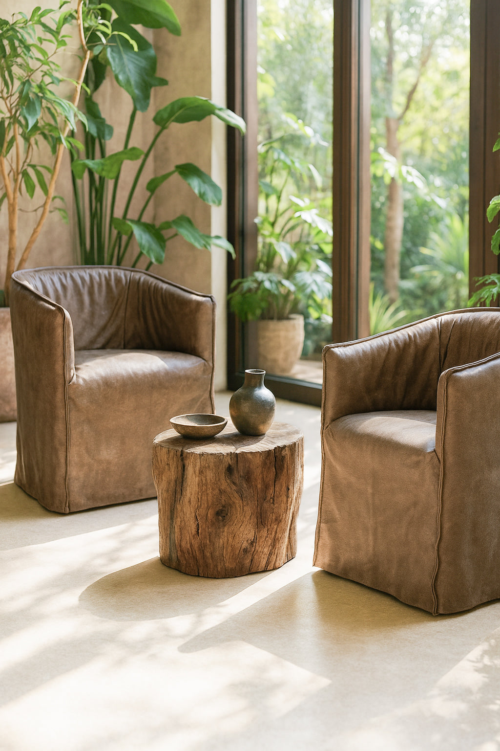 Hamilton Dining Chair | Buffalo Leather | Mushroom Brown Uniqwa Collections