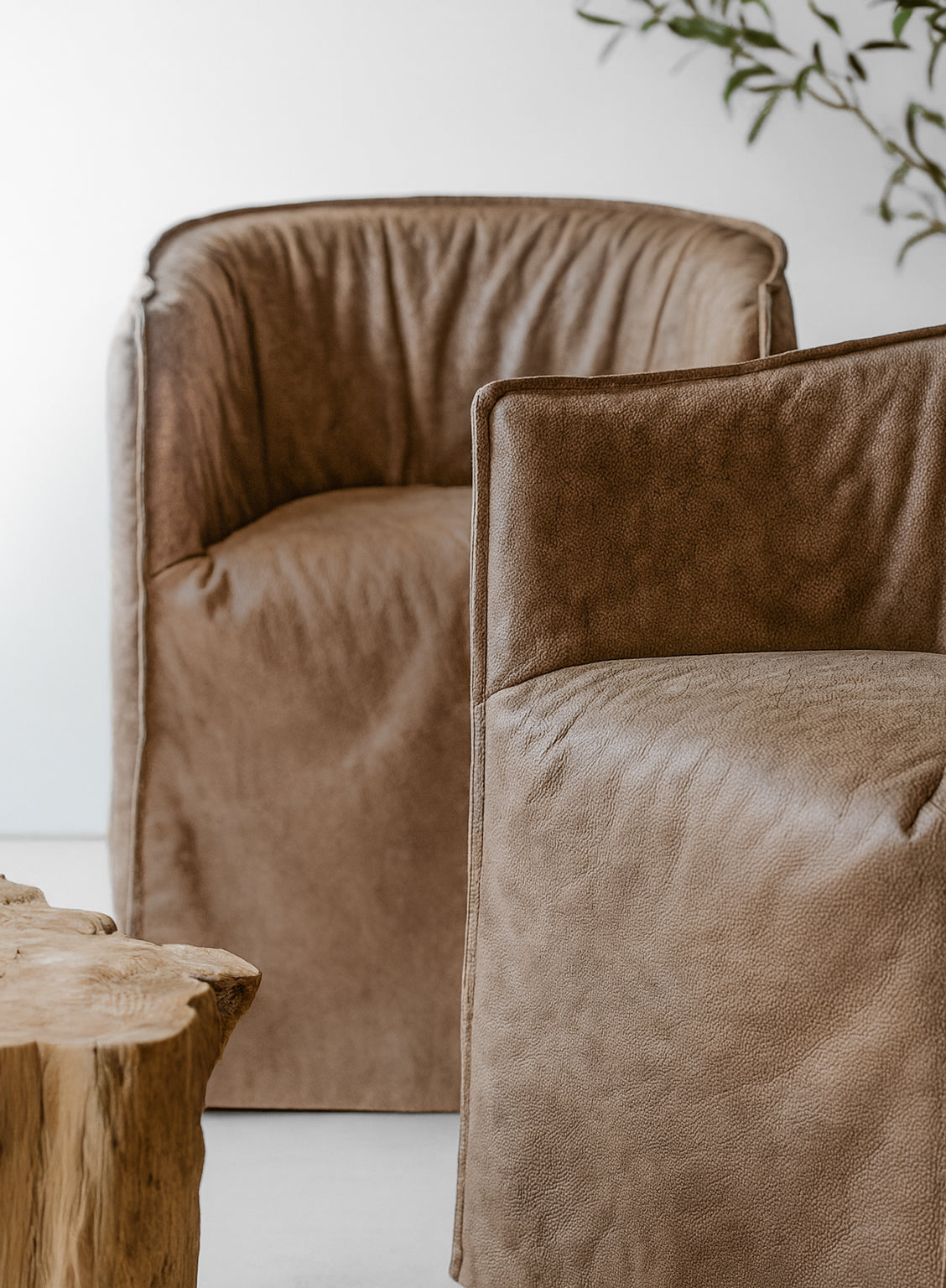 Hamilton Dining Chair | Buffalo Leather | Mushroom Brown Uniqwa Collections