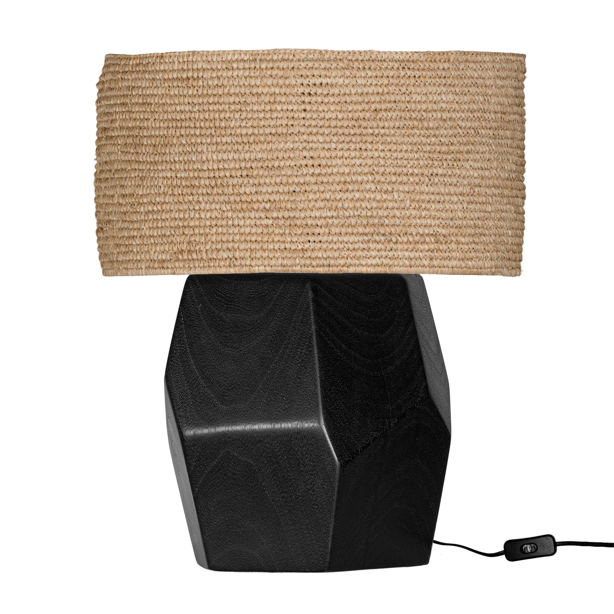 Harare Table Lamp | Lyric Shade Black Natural Uniqwa Collections