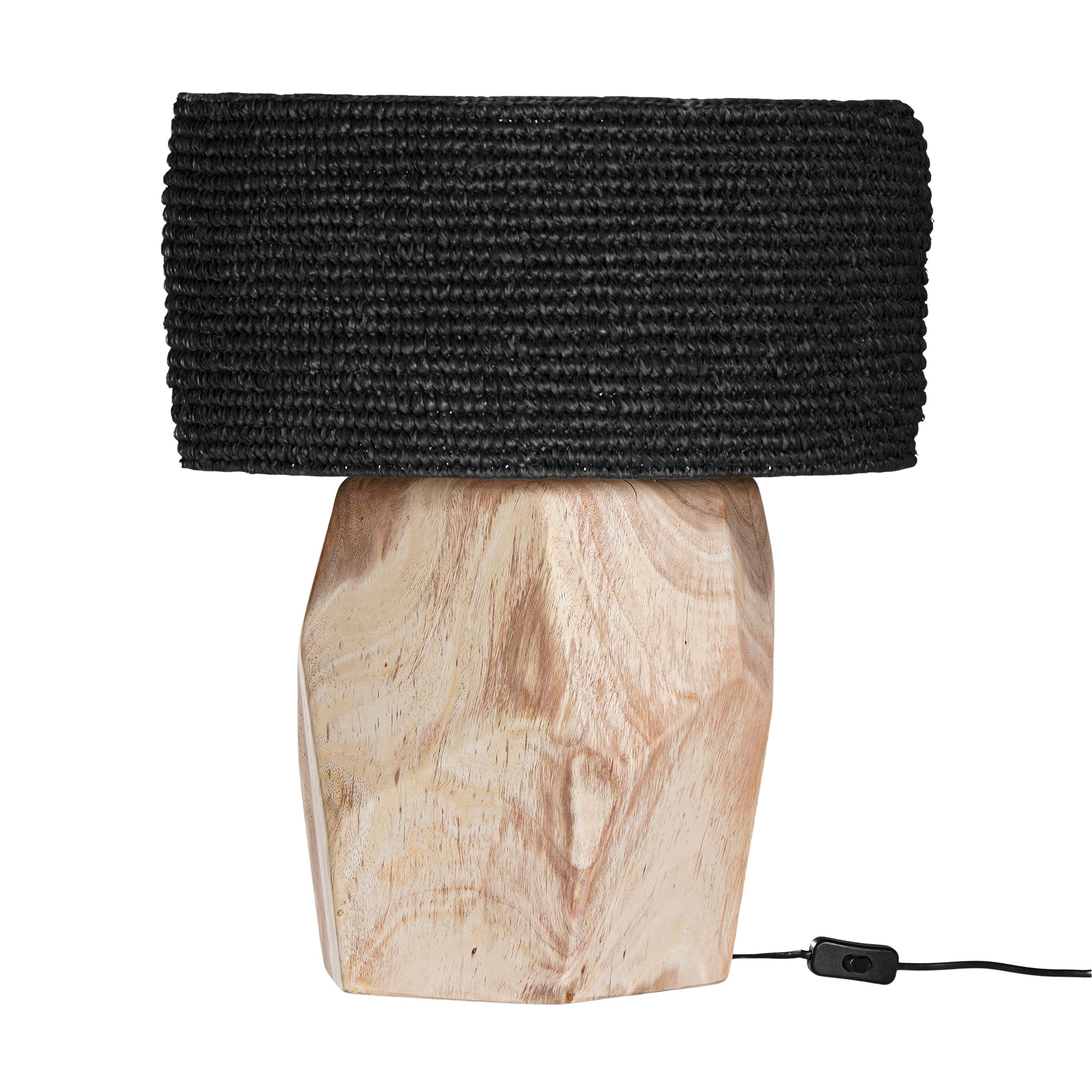 Harare Table Lamp | Lyric Shade Natural Black Uniqwa Collections