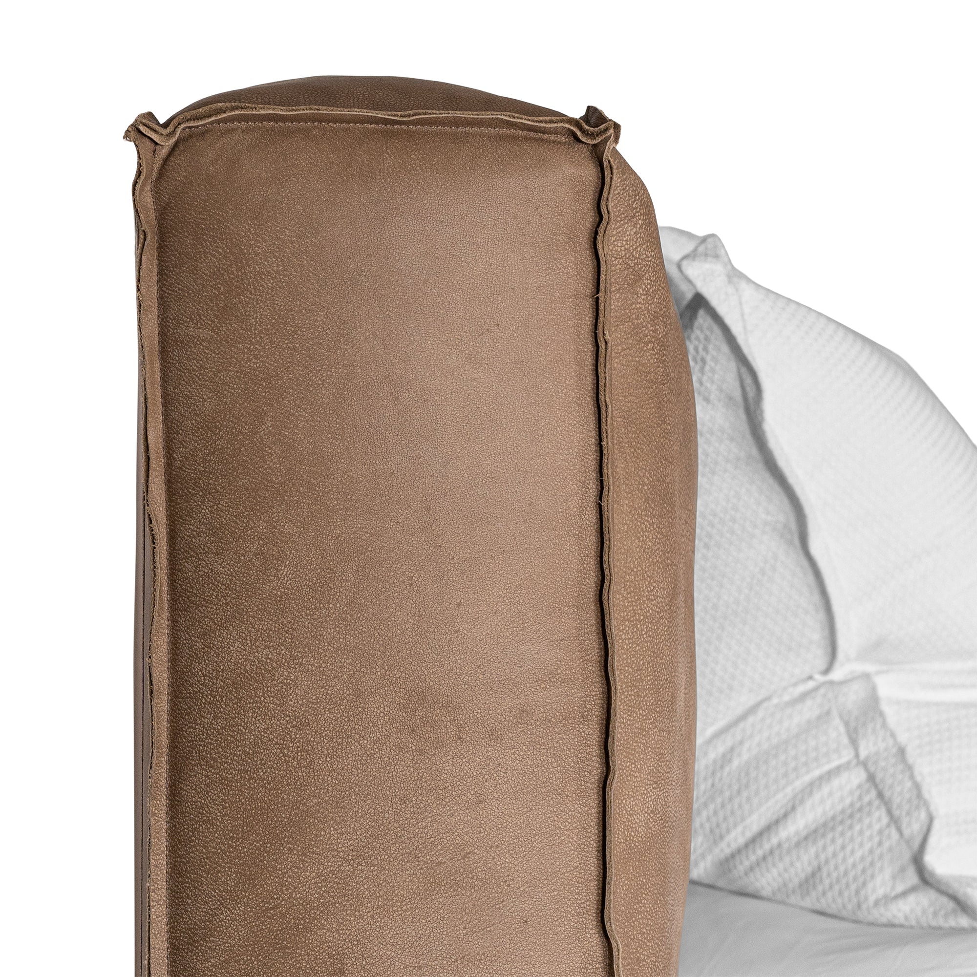 Harlow Bed | Buffalo Leather | Mushroom Brown Uniqwa Collections