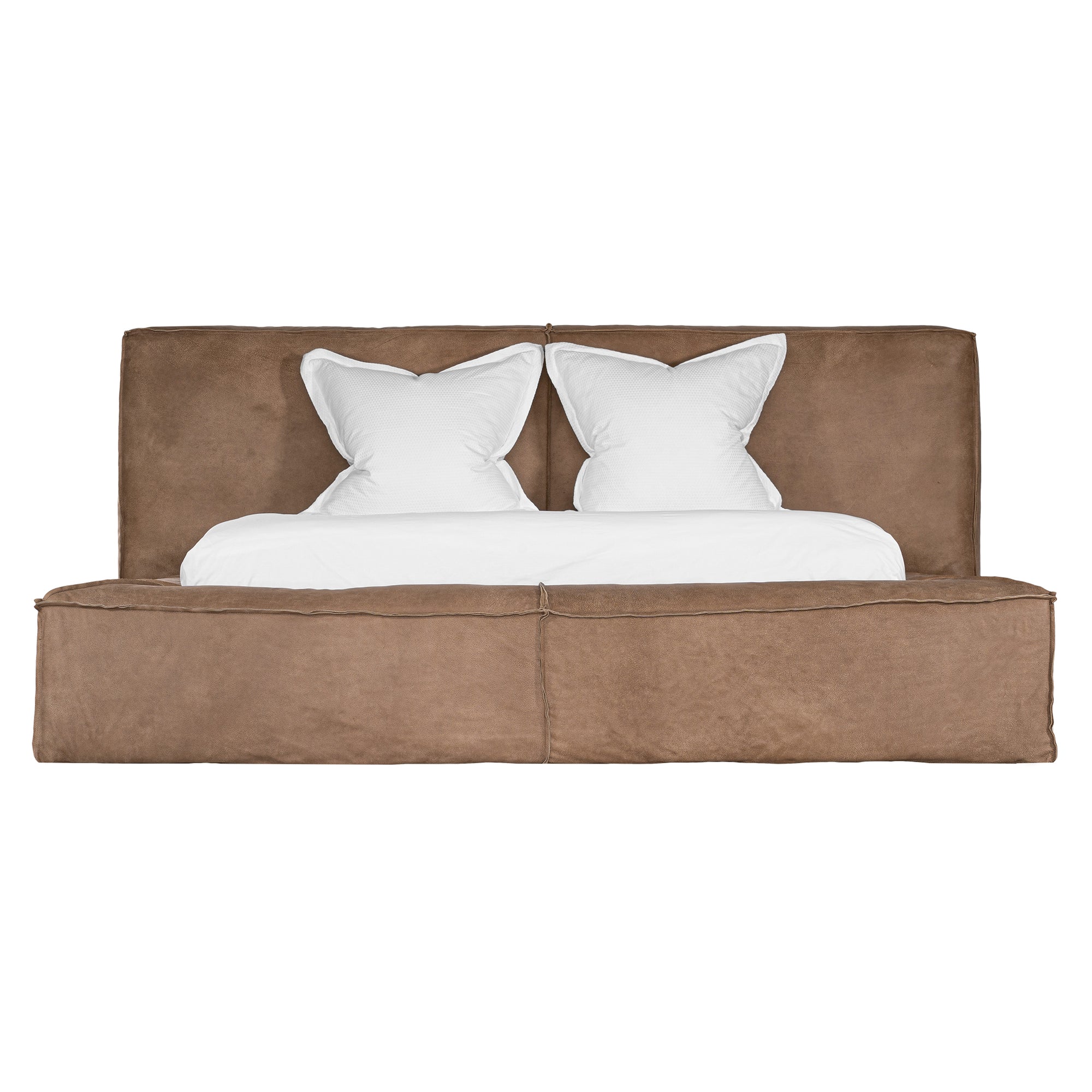 Harlow Bed | Buffalo Leather | Mushroom Brown Uniqwa Collections