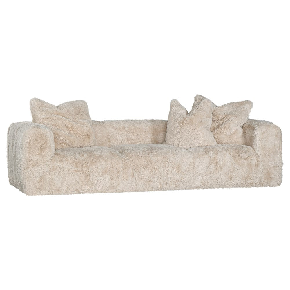 Harlow Sofa | Fur Luxe | Three Seater Scatter Cushions Uniqwa Collections