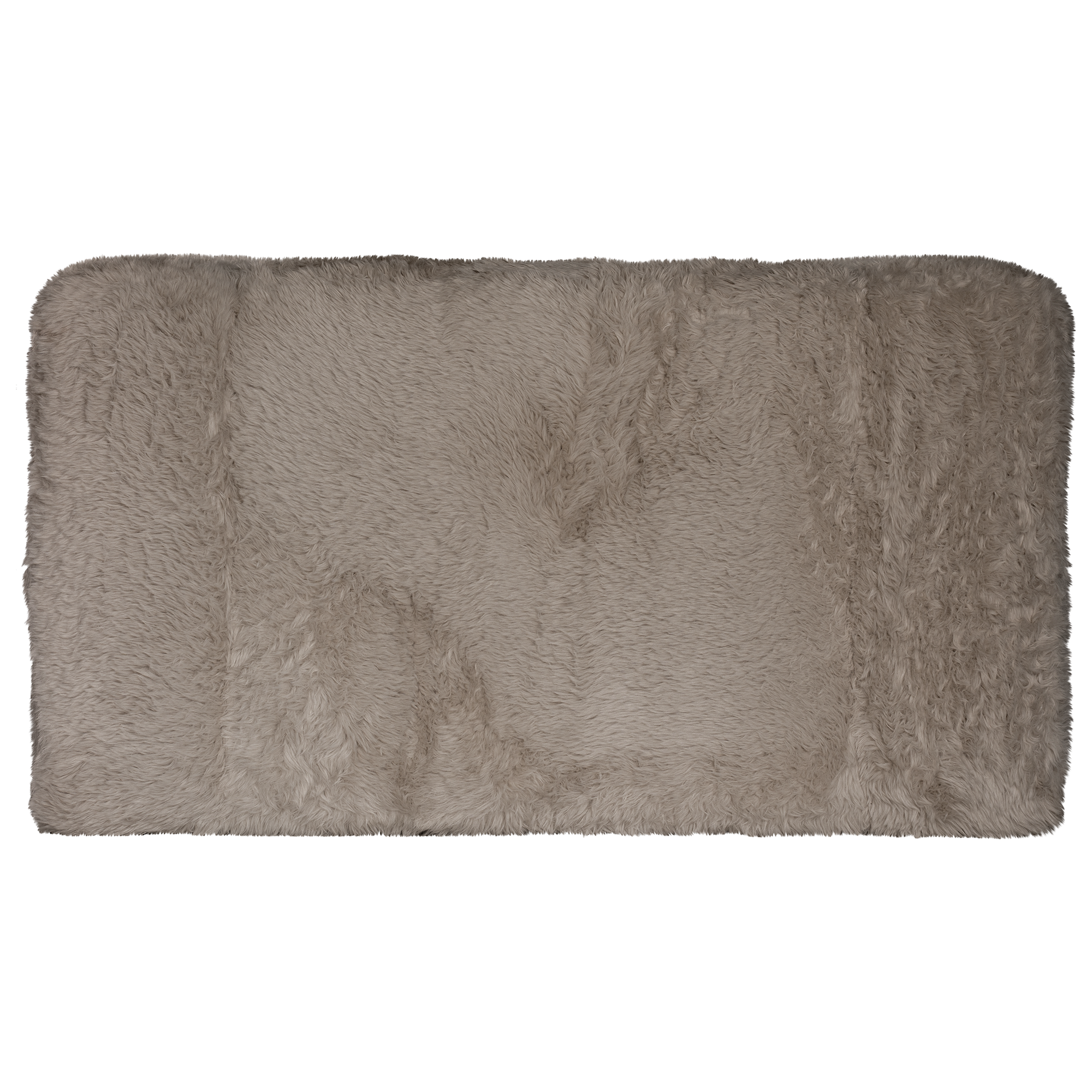 Rear view of the Harlow Sofa one seater upholstered in biscuit faux fur, showcasing the fully upholstered back and soft textured finish.
