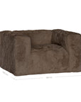 Harlow Sofa | One Seater | Fur Luxe | Chocolate Uniqwa Collections