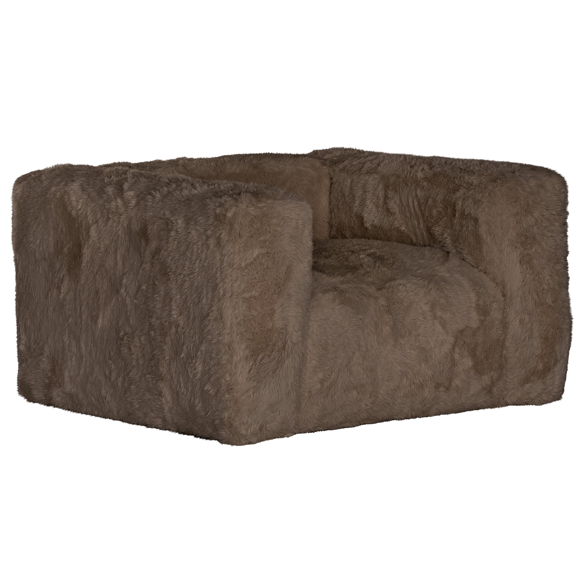 Harlow Sofa | One Seater | Fur Luxe | Chocolate Uniqwa Collections